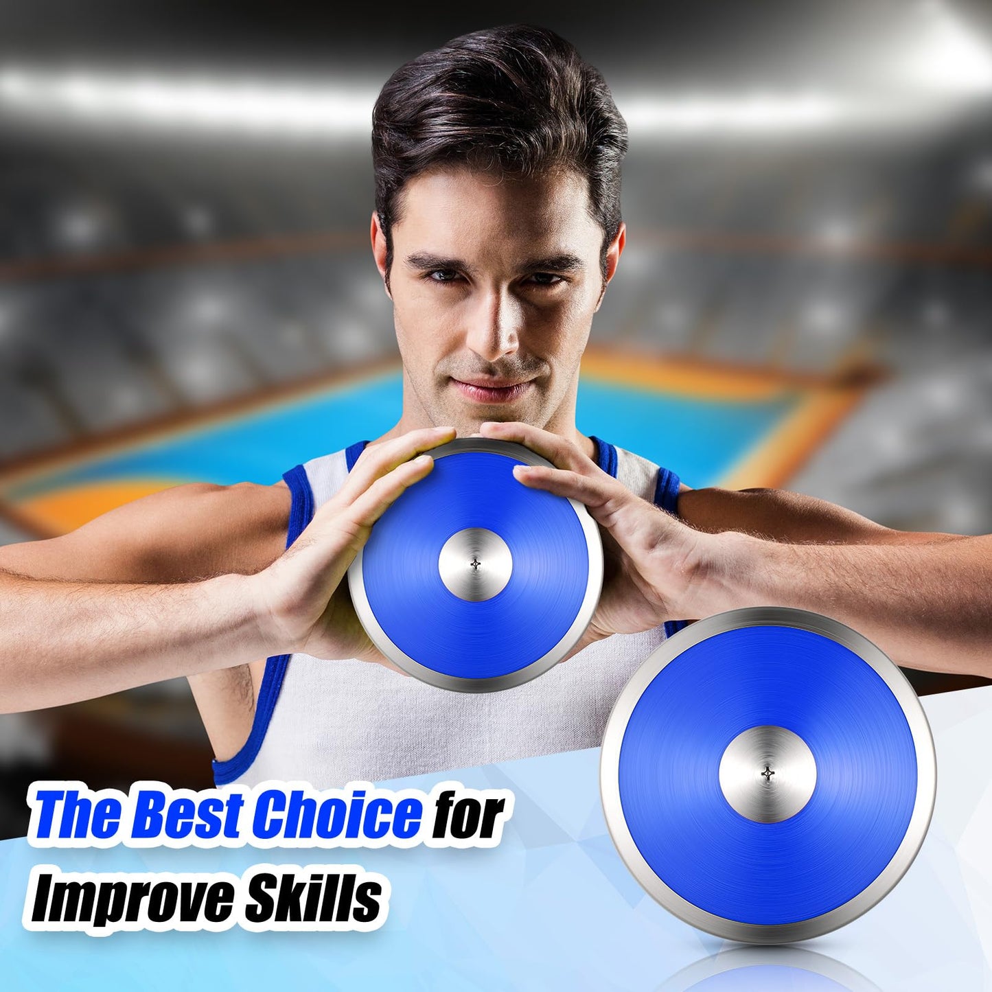 VercanMonth 4 Pcs Sports Training Discus Boys Girls Discus Track and Field Discuses Training Equipment for High School and College Throwers Practice and Competition(Blue)
