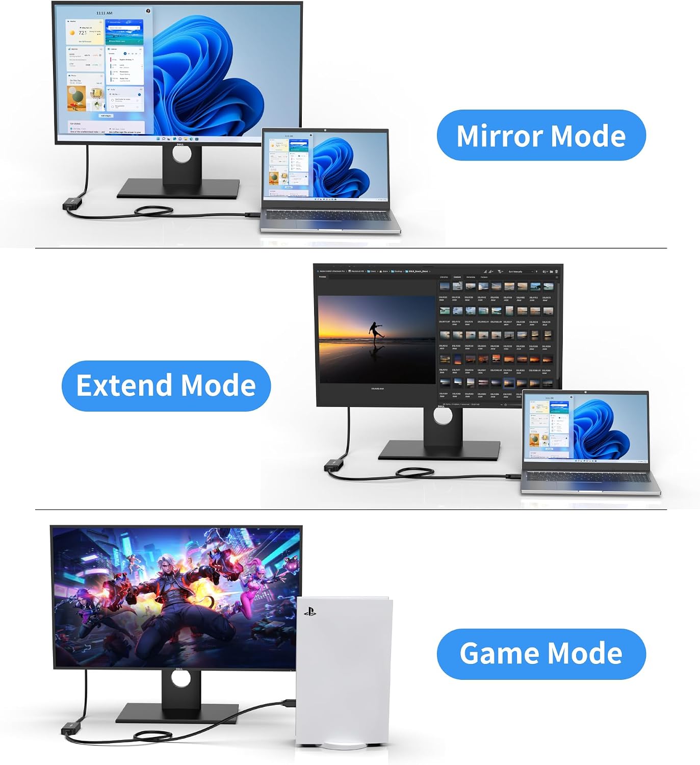 fairikabe 4K@60Hz, 4.9ft/1.5m PS5/PS4 HDMI to DisplayPort Cable Unidirectional HDMI Source to DP Monitor, Plug and Play