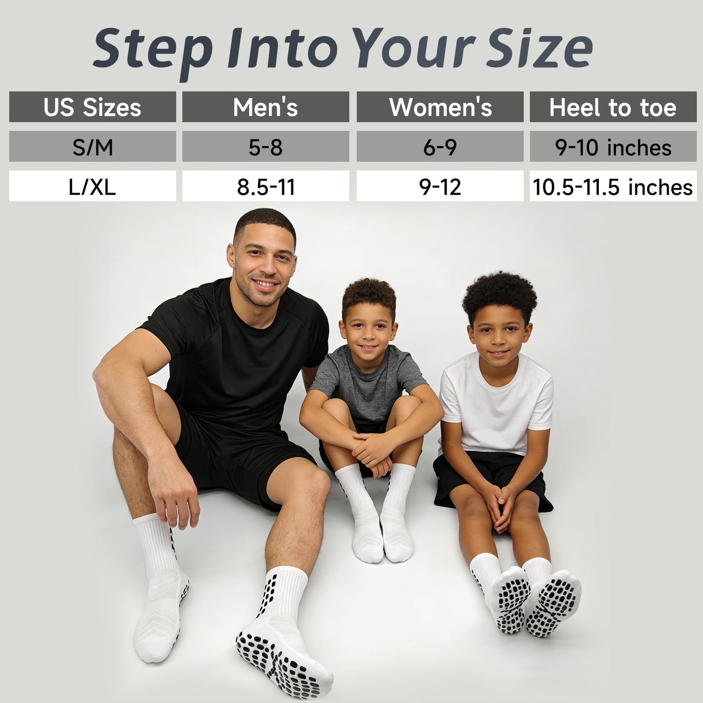 vibsteps 4 Pairs Anti Slip Soccer Grip Socks for Men & Youth, Breathable Mesh Non Slip Football Socks for Academy Players, Black