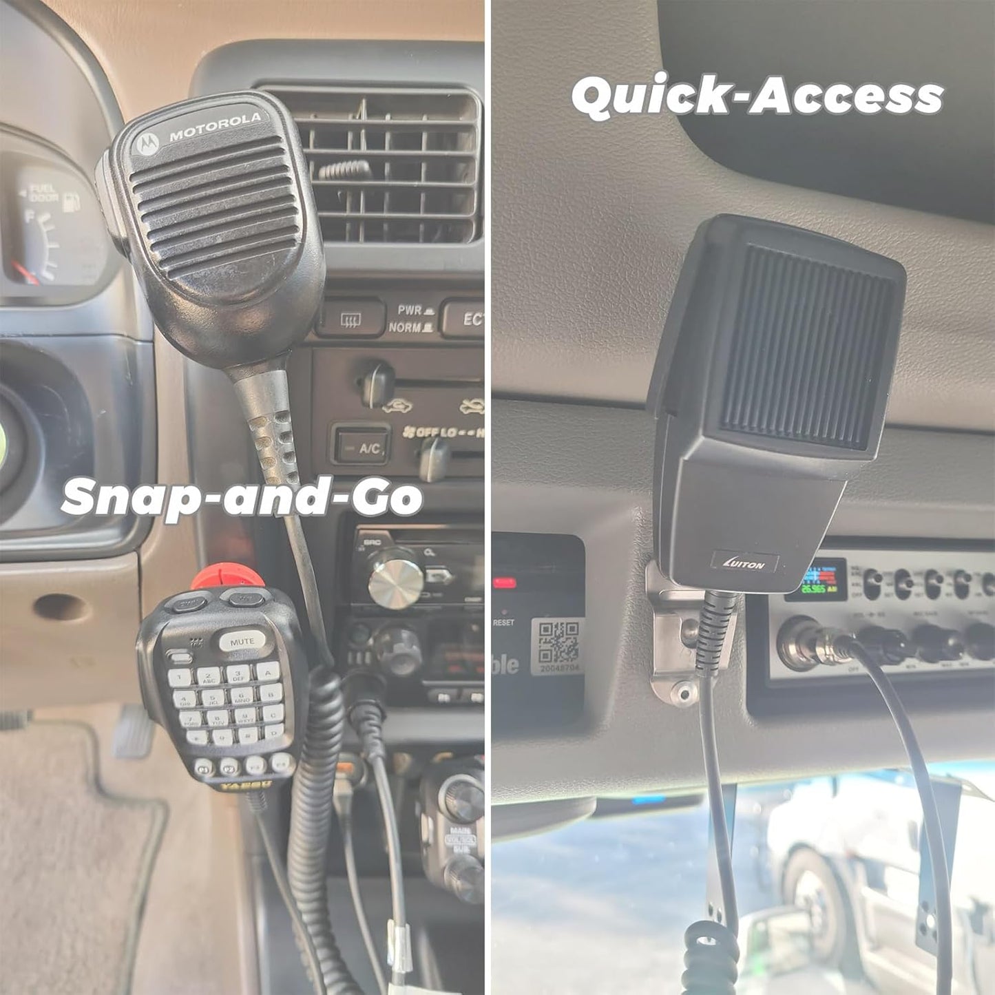 2-Pack, TWAYRDIO Magnetic Radio Mic Holder Mobile Microphone Magnet Mount, CB Mic Hanger, for Motorola Kenwood Mics