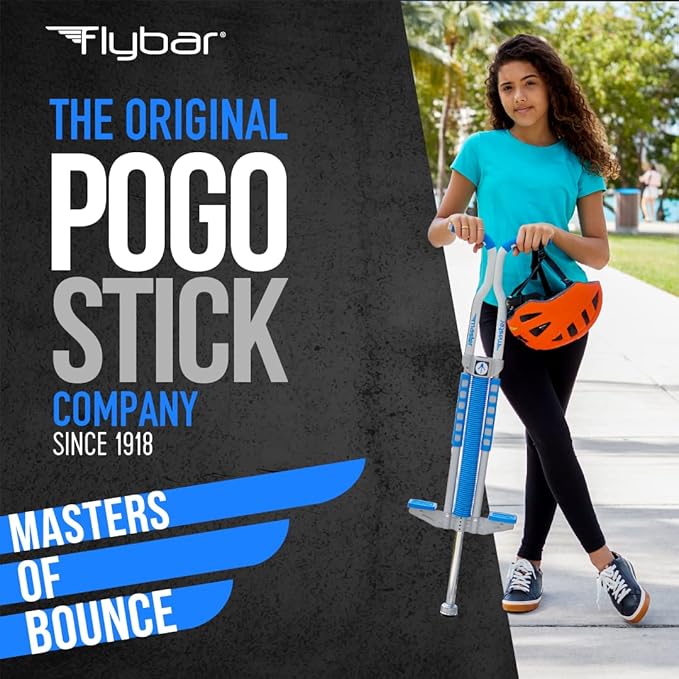 Flybar Master Pogo Stick for Kids Ages 9+, 80–160 lbs – Easy Grip Handles – Active Exercise Toy for Tweens & Teens – Outdoor Toy with Non-Slip Foot Pegs for Boys and Girls – No Assembly Needed