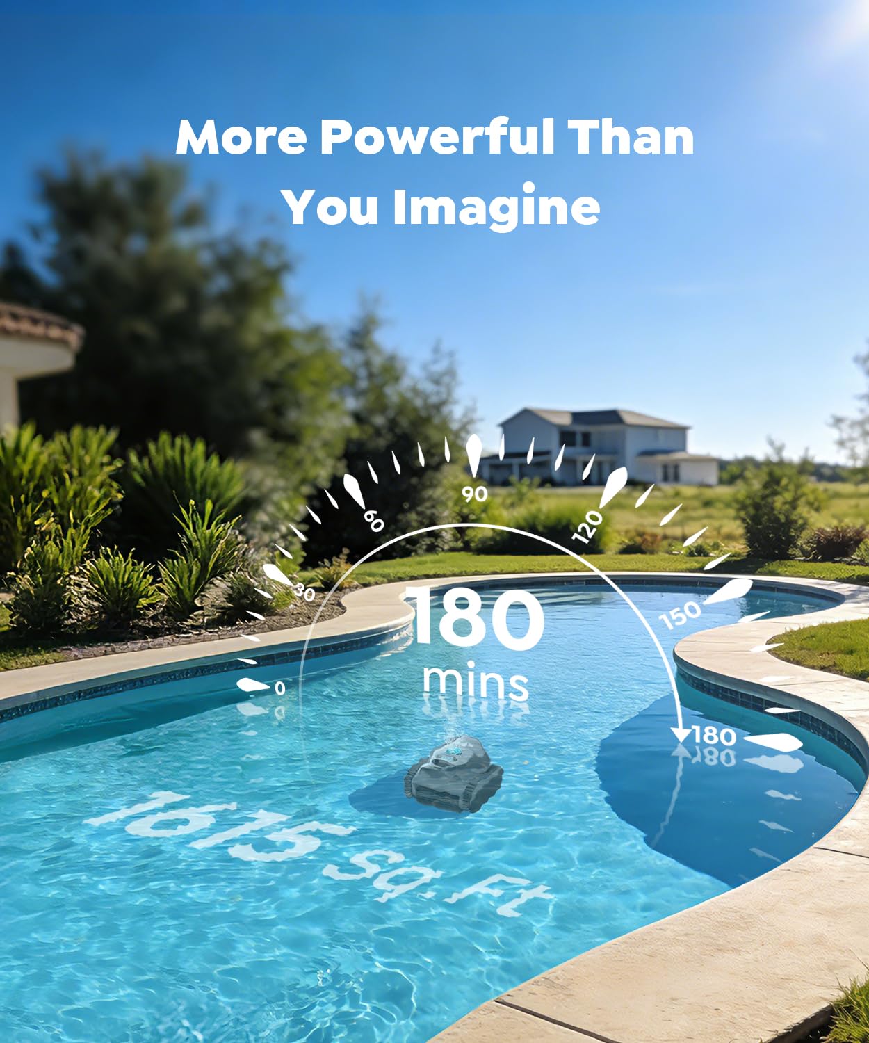 C1 Cordless Pool Cleaner Robot with 180 Mins, Powerful Triple-Motor Suction, Wall & Waterline Deep Cleaning, Smart Paths with APP, Dual-Layer Filtration, for Inground Pools (Dusk Blue)