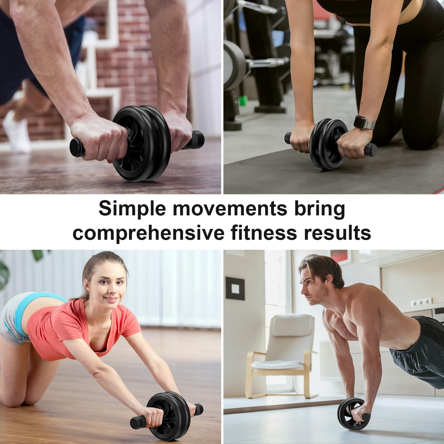 Bnlei Abdominal Wheel, Ab Roller for Abdominal Exercise Machine, Abs Workout Equipment, Core Strengthening Trainer Fitness Belly Training, Entrainement maison equipement. accessories gym stuff