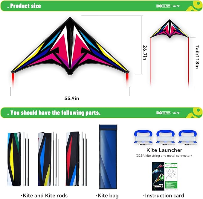 Delta Kites for Kids & Adults, Extremely Easy to Fly, Single Line Beach Kite
