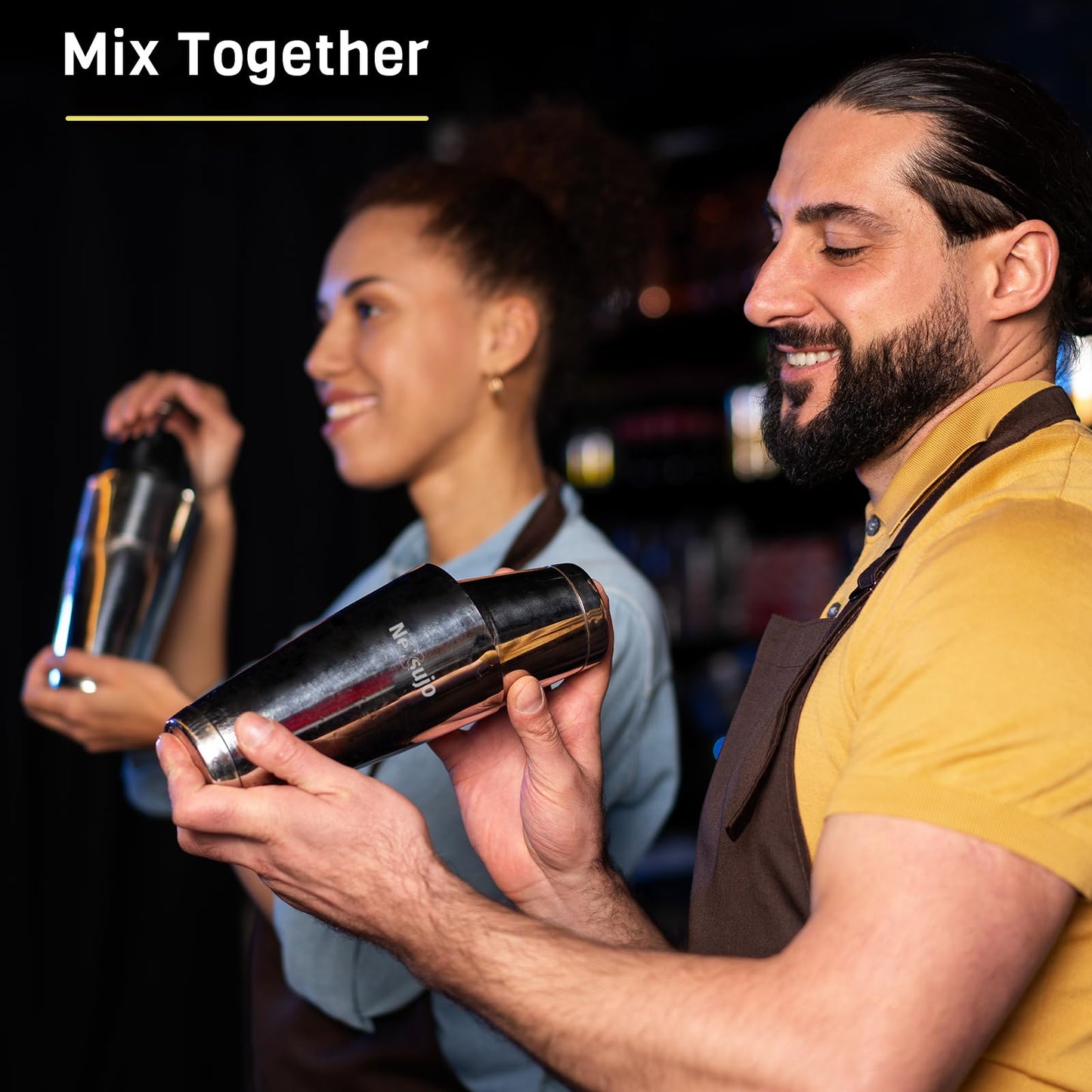 Nexsujo Boston Cocktail Shaker, 8-Piece Professional Shaker Set, Stainless Steel Bar Tools Set with Boston Shaker, Bar Spoon, Jigger, Hawthorne Strainer, Dishwasher Safe, Ideal Bartender Kit for Bar