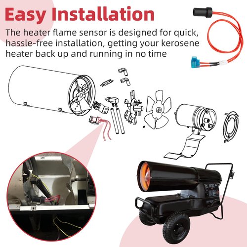 F226865 Flame Sensor Kit Compatible with Mr Heater Kerosene Forced Air Heaters, for Forced Air Kerosene Heater Igniter, for Mr Heater Dryer Igniter Accessorie
