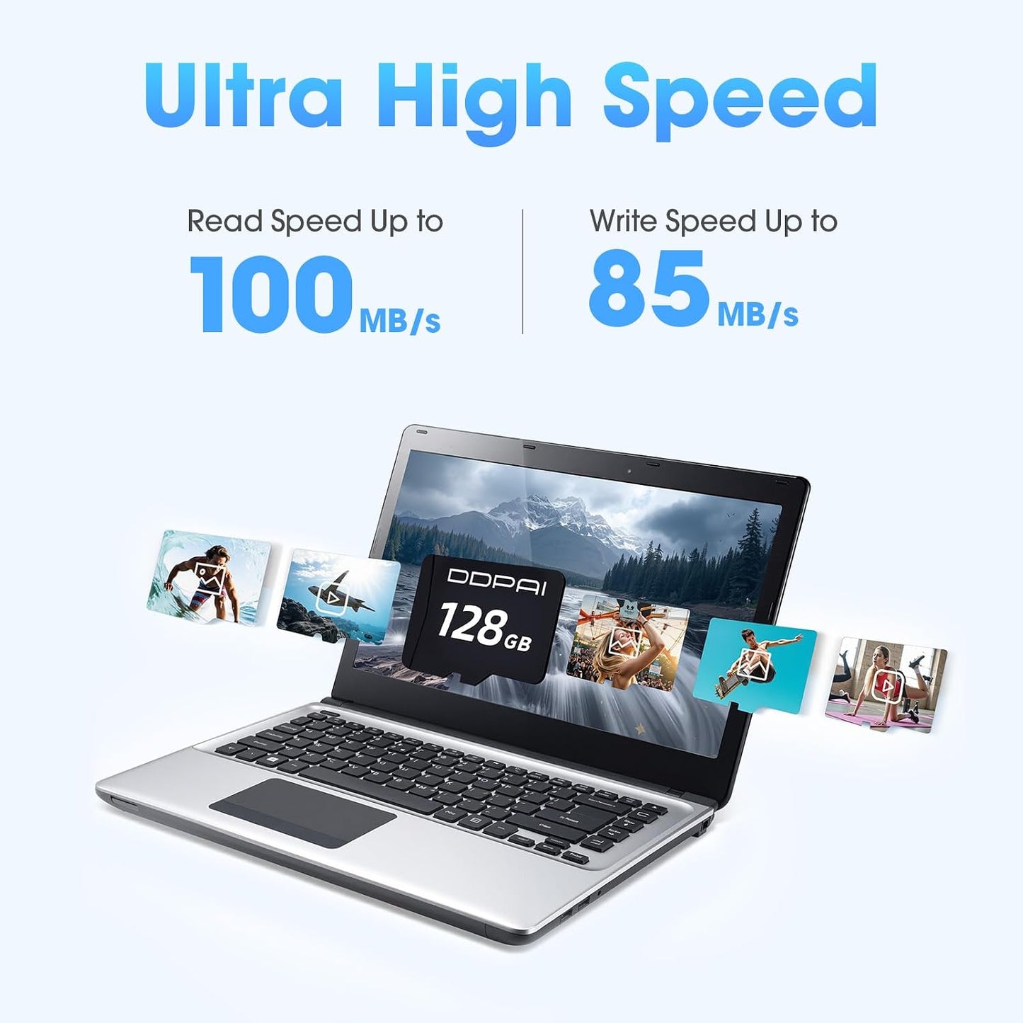 ddpai 128G U3 V30 100 SD Card, TF Card for Dash Cam Car Camera, Read Speed up to MB/s