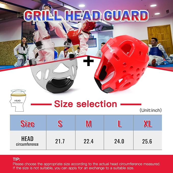 Kids Adults Karate Headgear MMA Martial Arts Helmet, Removable Face Shield, Soft Head Gear for Sparring Grappling Muay Thai Kickboxing Taekwondo Training