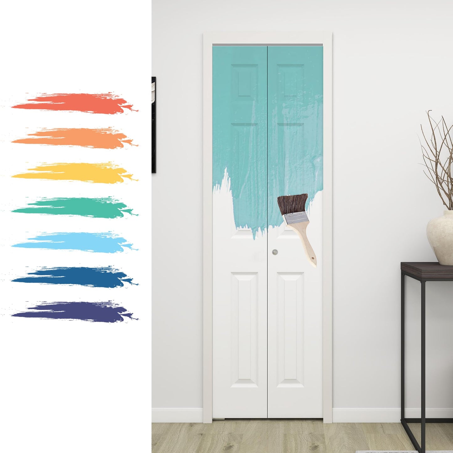 BarnSmith 24 in.x 80 in. Bifold Barn Door, 6 Panel White Primed Bifold Closet Door, Hollow Core Interior Barn Doors with Hardware Kit