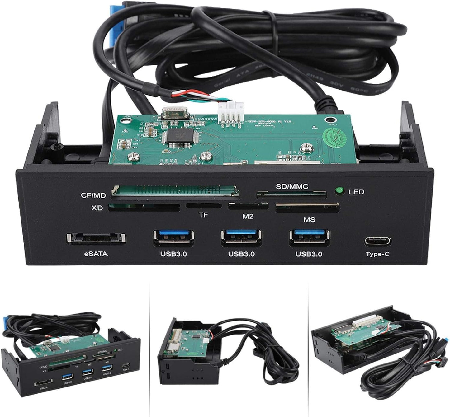 ciciglow 5.25inches 3.0 3.1 M2, 64G Internal Card Reader, USB Interface Multifunction Internal Card Reader Dashboard PC