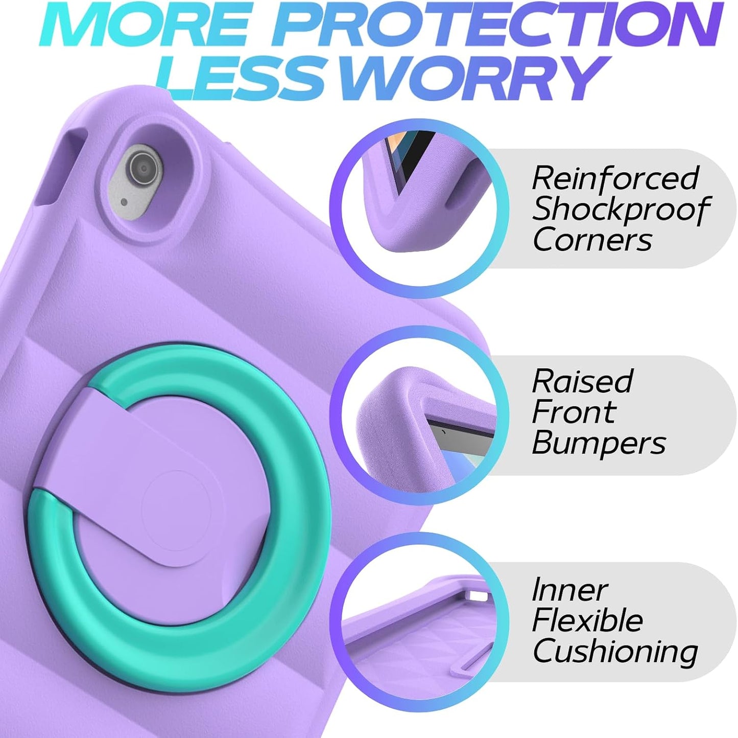 MRWHO (A16) 11th 11 inch 2025/ 10th 10.9 inch 2022 11 10 Kids Case for iPad Generation Generation - Sturdy Lightweight
