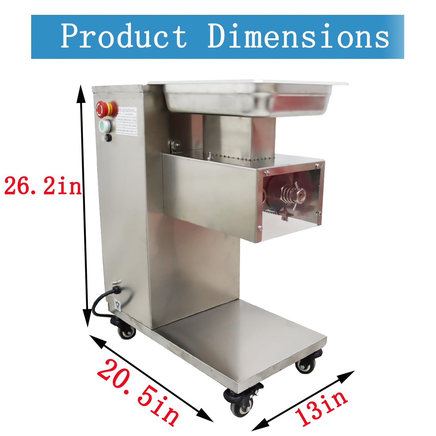 HQHAOTWU Commercial Stainless Steel Meat Slicer Body for 110V QE Meat Cutting Machine Cutter Standard Feed Port