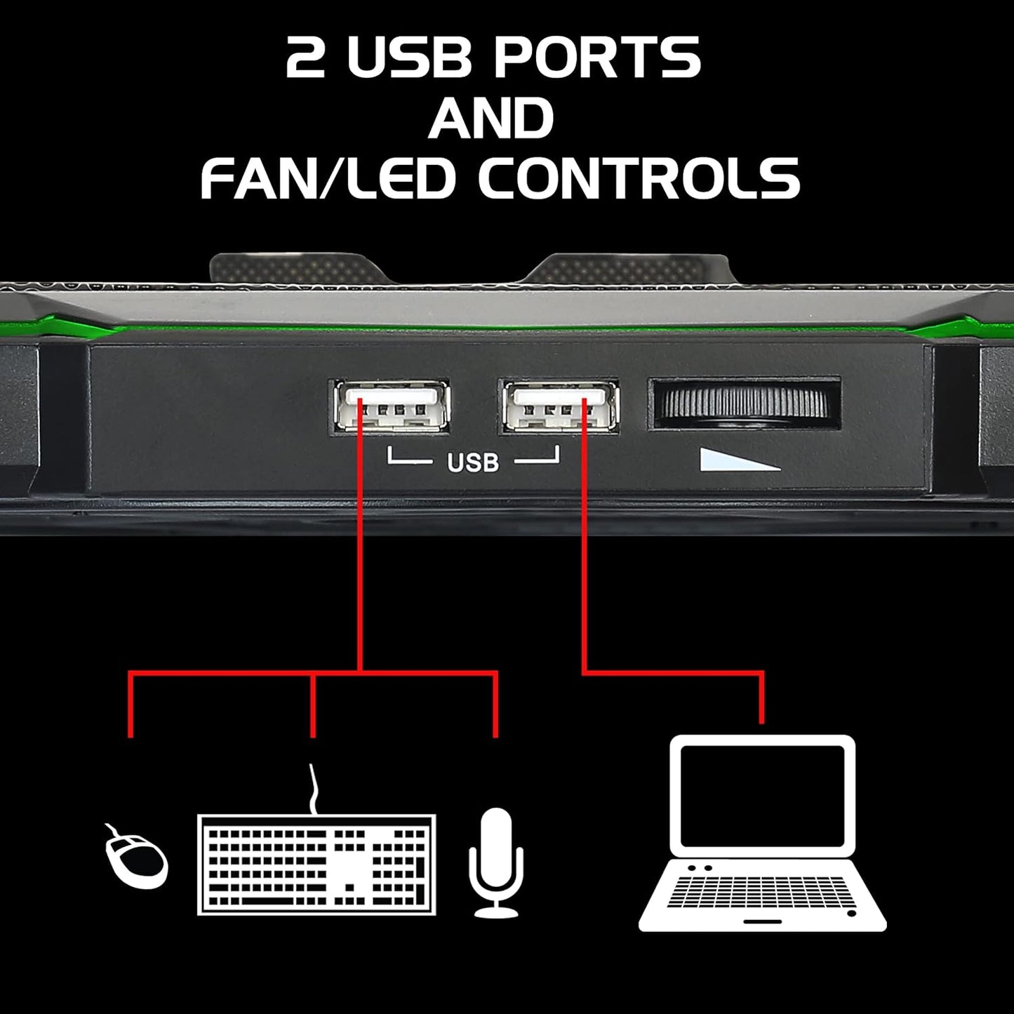 ENHANCE 5 7 Settings 17 inches 1 800 Cryogen Gaming Laptop Cooling Pad Stand - Laptop Cooler with Adjustable Height