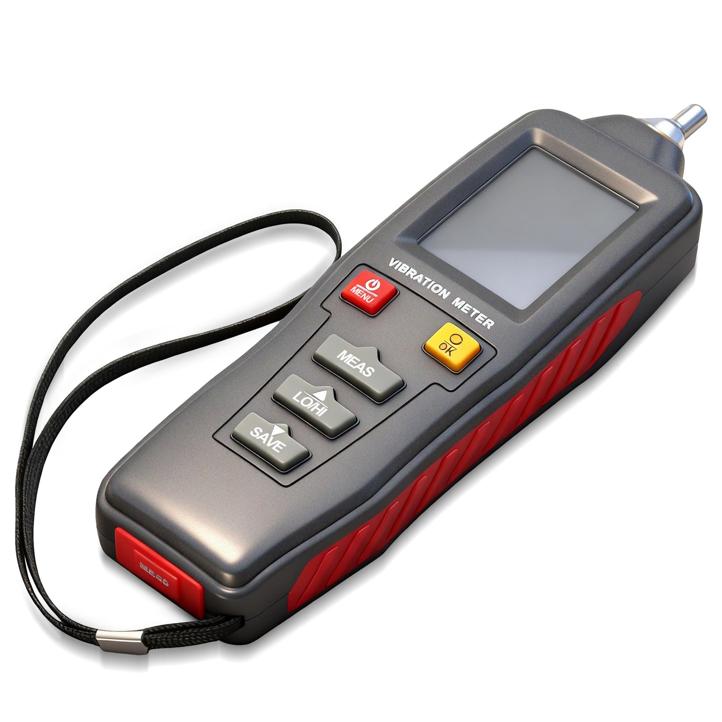 AMTAST Vibration Meter Digital Vibration Meter Measures 0.1~199.9m/s² Acceleration, 0.001~1.999mm Displacement & 0.1~199.9mm/s Velocity Vibration Detector Used for Industrial (Model AMF116)