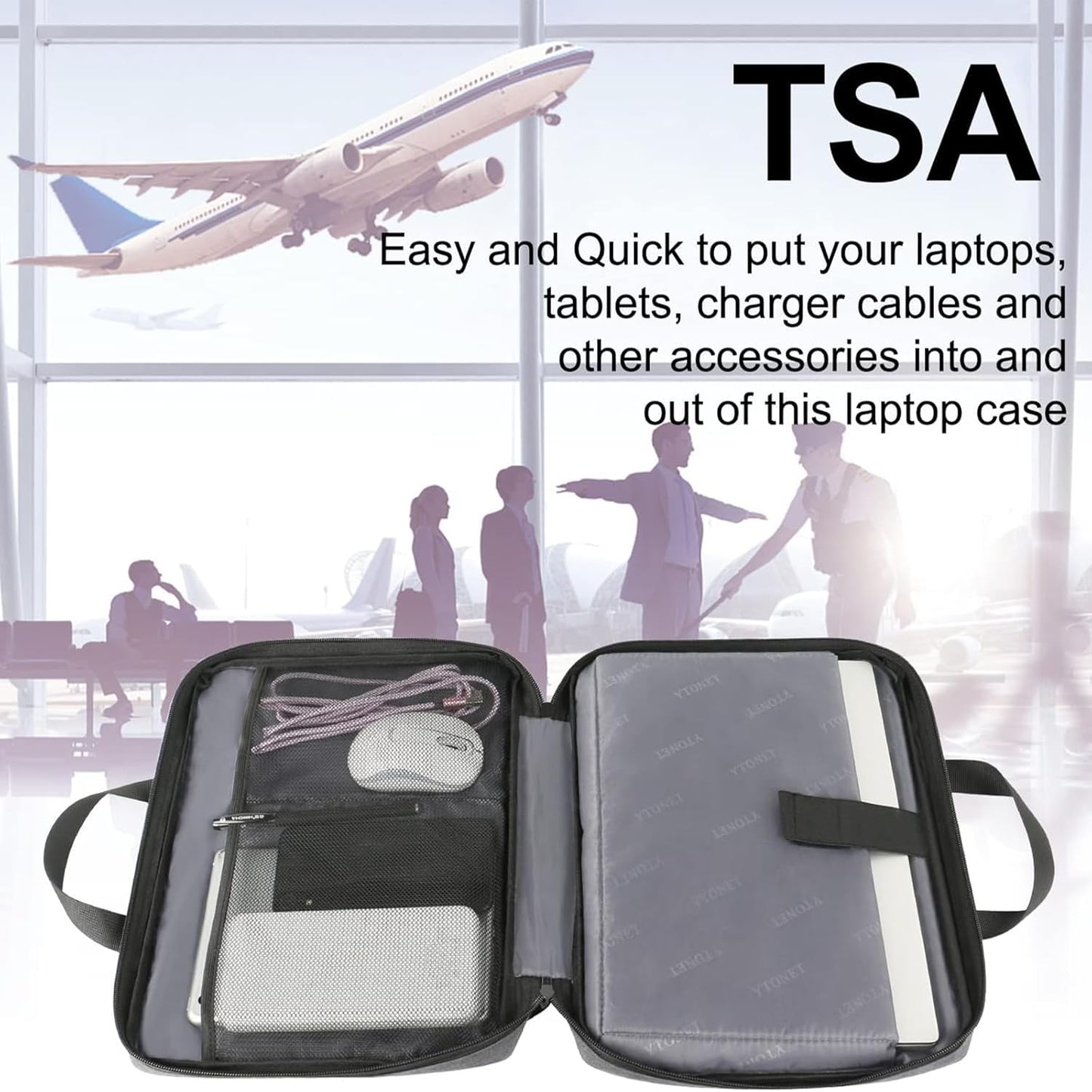 Ytonet 17 17.3 Inch, 1617 Inch Laptop Sleeve Case Slim Water Resistant TSA Laptop Bag with Handle Protective Computer