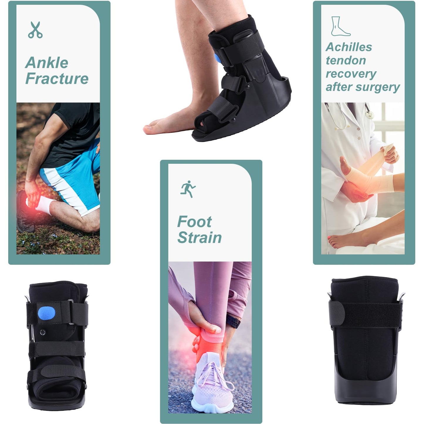 JorWystia Orthopedic Walking Boot, Air Cam Walker Fracture Boot for Broken Foot, Sprains & Achilles Injuries, Lightweight Medical Inflatable Foot Support for Post-Surgery Recovery & Mobilit (X-Large)