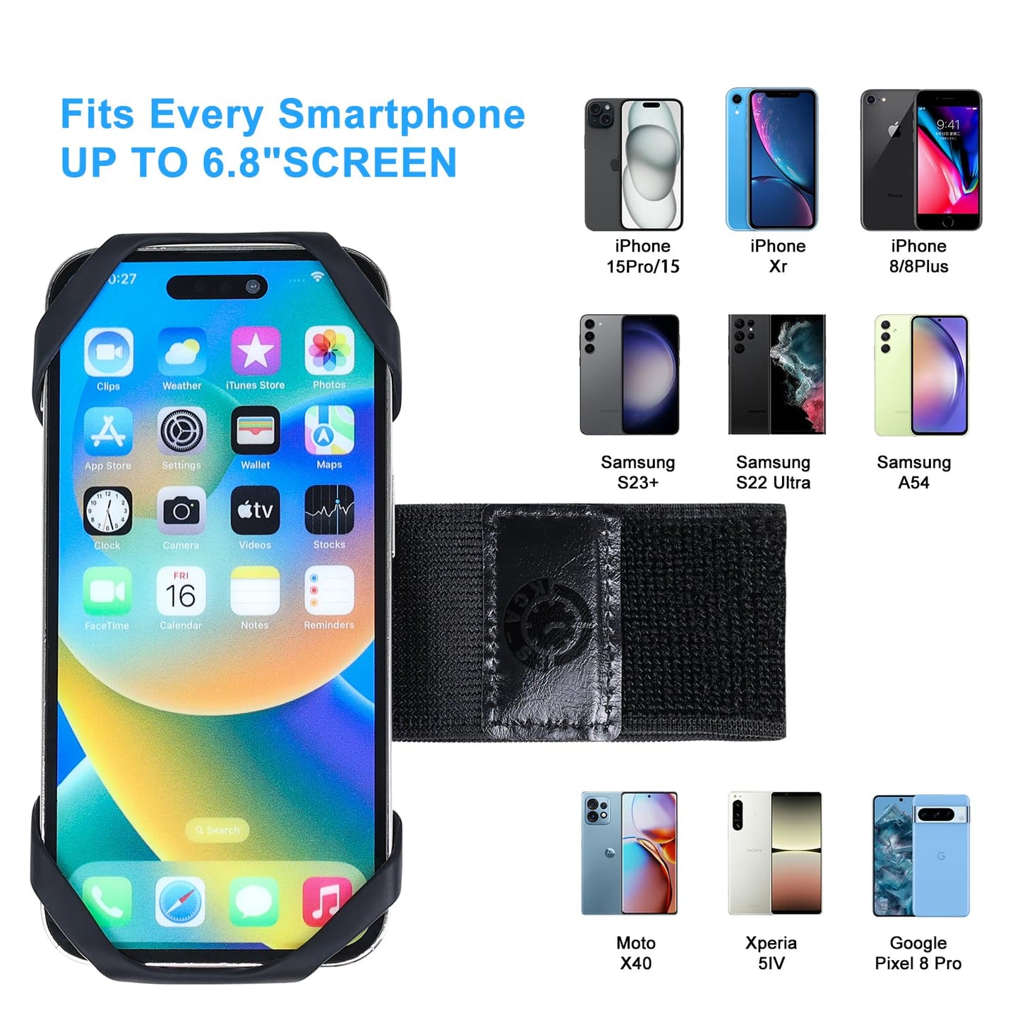 Sweat-Proof Phone Holder Armband 360° Rotation - Universal Running Arm Band iPhone 17 16 15 14 13 12 11 Pro Max Samsung Galaxy S21 S20 - Water Resistant Sports Holder Fits Smartphones 4-7 Inch Gym