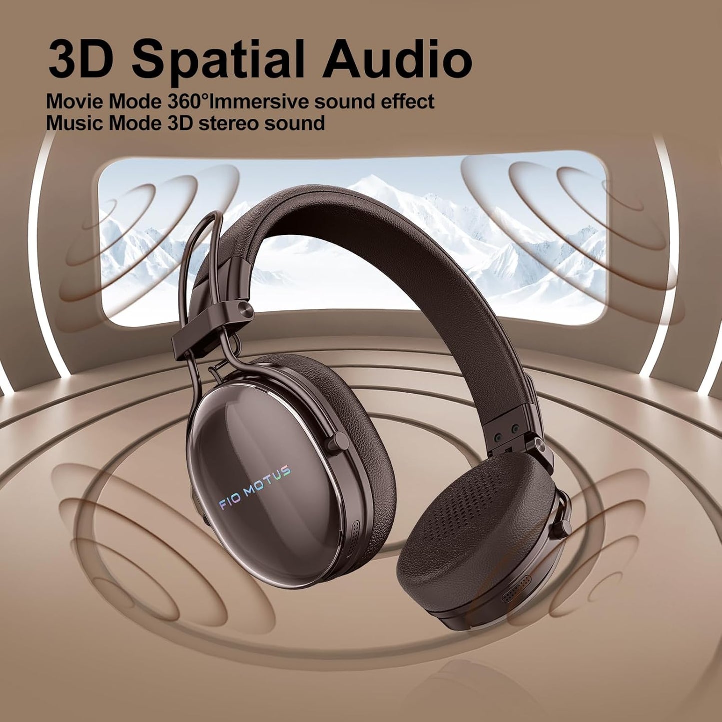 55H Active Noise Cancellation Wireless Bluetooth On-Ear Headphones:with - Hi Res Sound Up to Battery Life, Lightweight