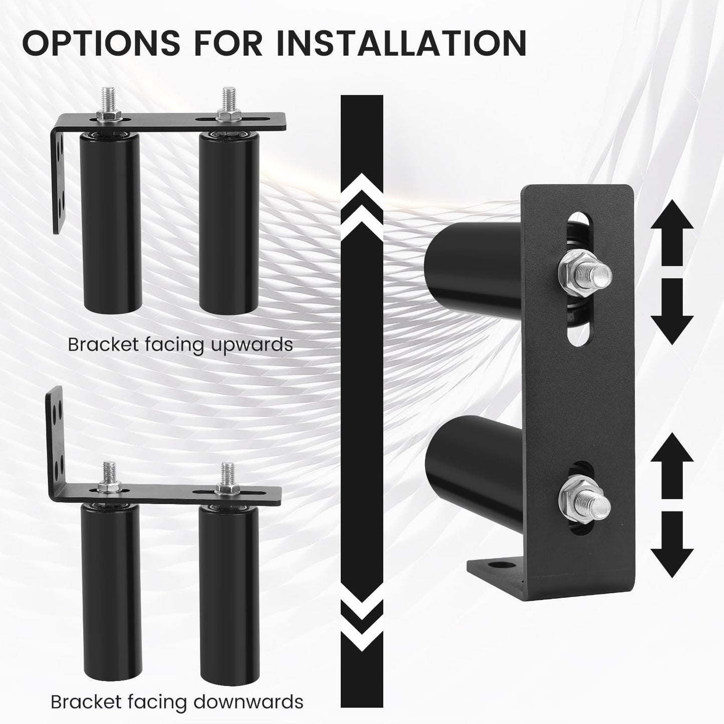 6"Gate Roller Guide,Sliding Gate Hardware with L-Sliding Gate Brackets,Sliding Gate Kit,Universal Adjustable Heavy Duty Sliding Gate Rollers,Rolling Gate Hardware Kit