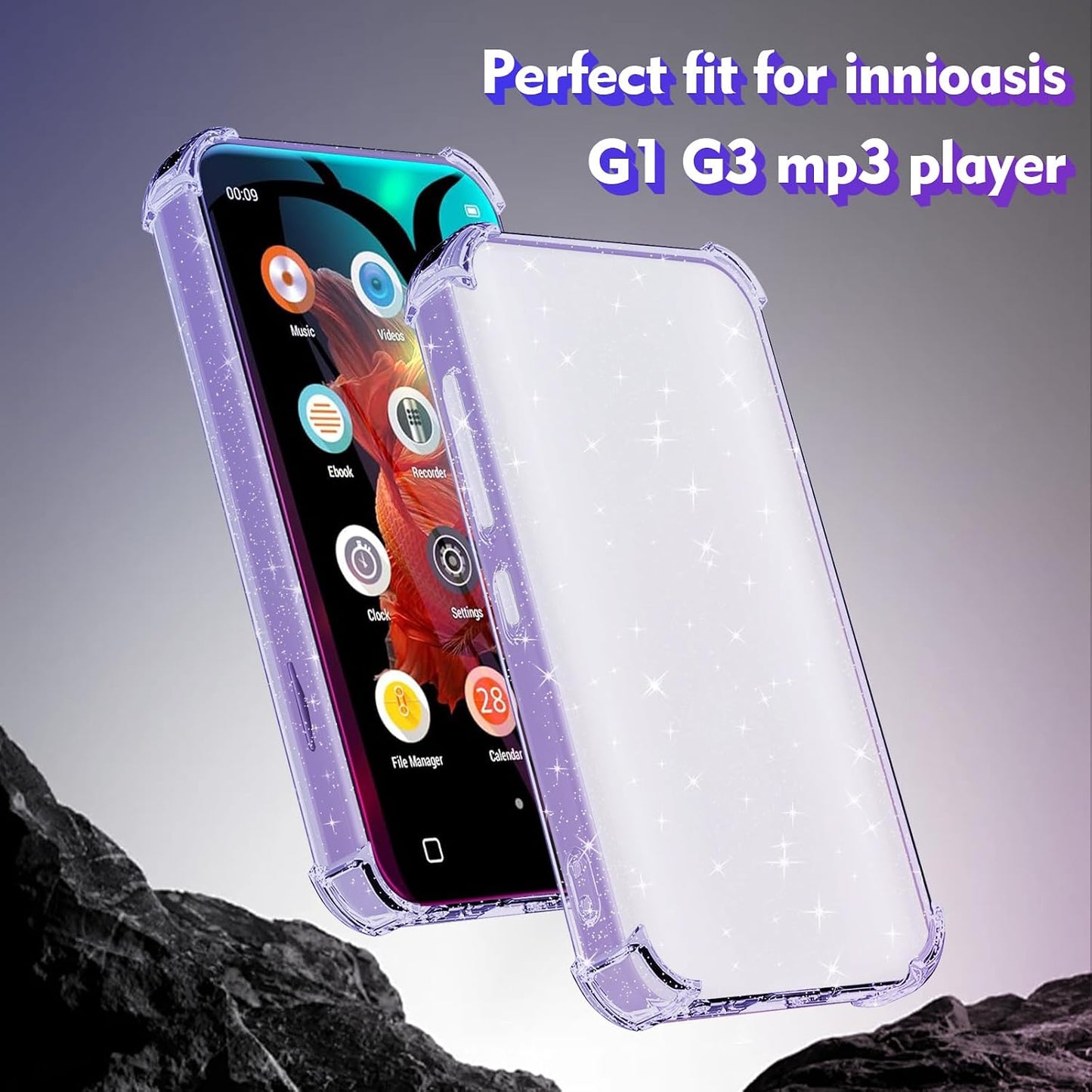 Aippdo G1 G3 Mp3 Mp3 4.0 inch Case for innioasis Player,TPU Clear Case for Player Anti-Scratch Shock Absorption Cover