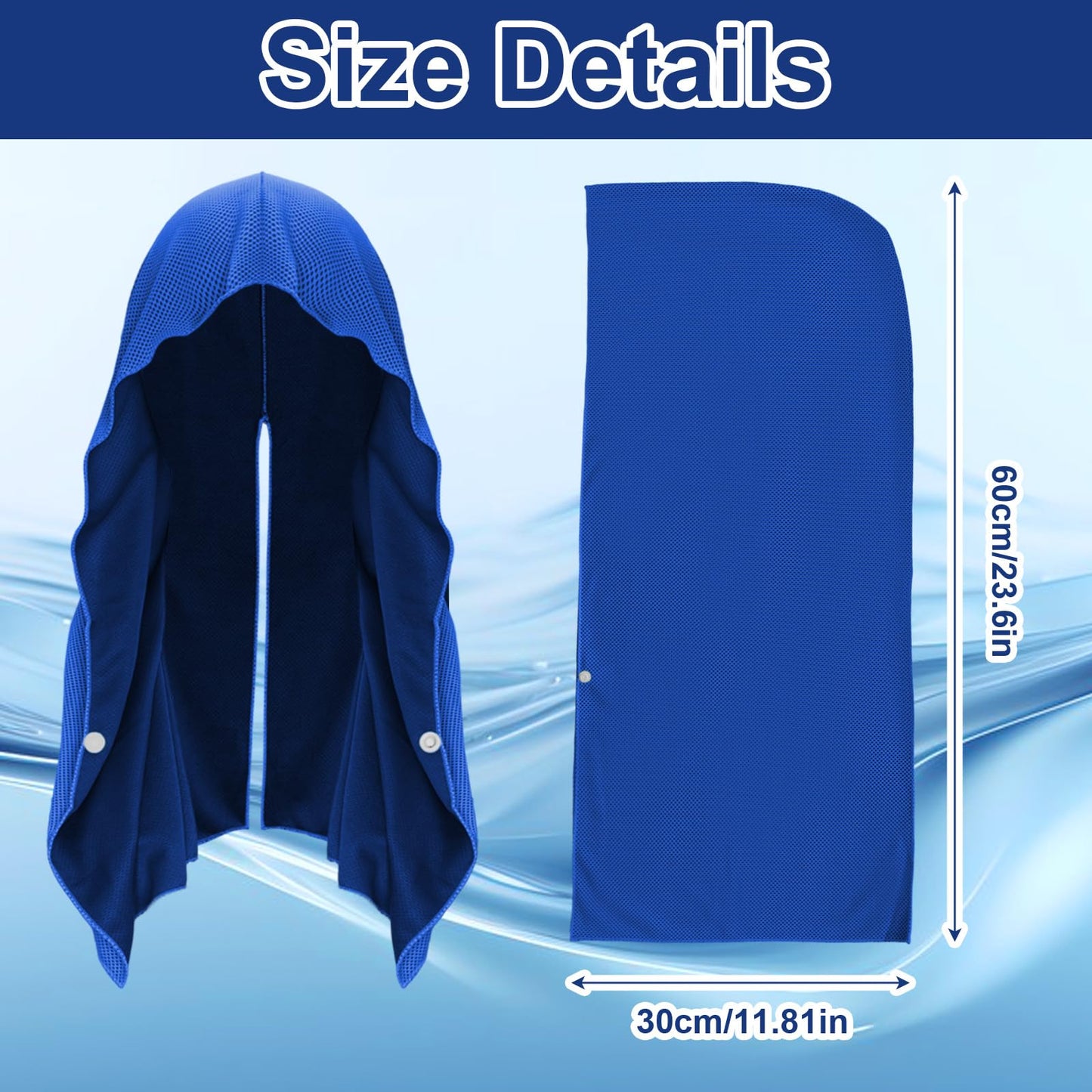 Sdfvsdg 4 Pack Cooling Hoodie Towels Cooling Towels for Neck and Face Quick Drying Sweat Towel Wraps Cooling Head Neck Wraps Sun Protection for Hot Summer Weather Sport Workout