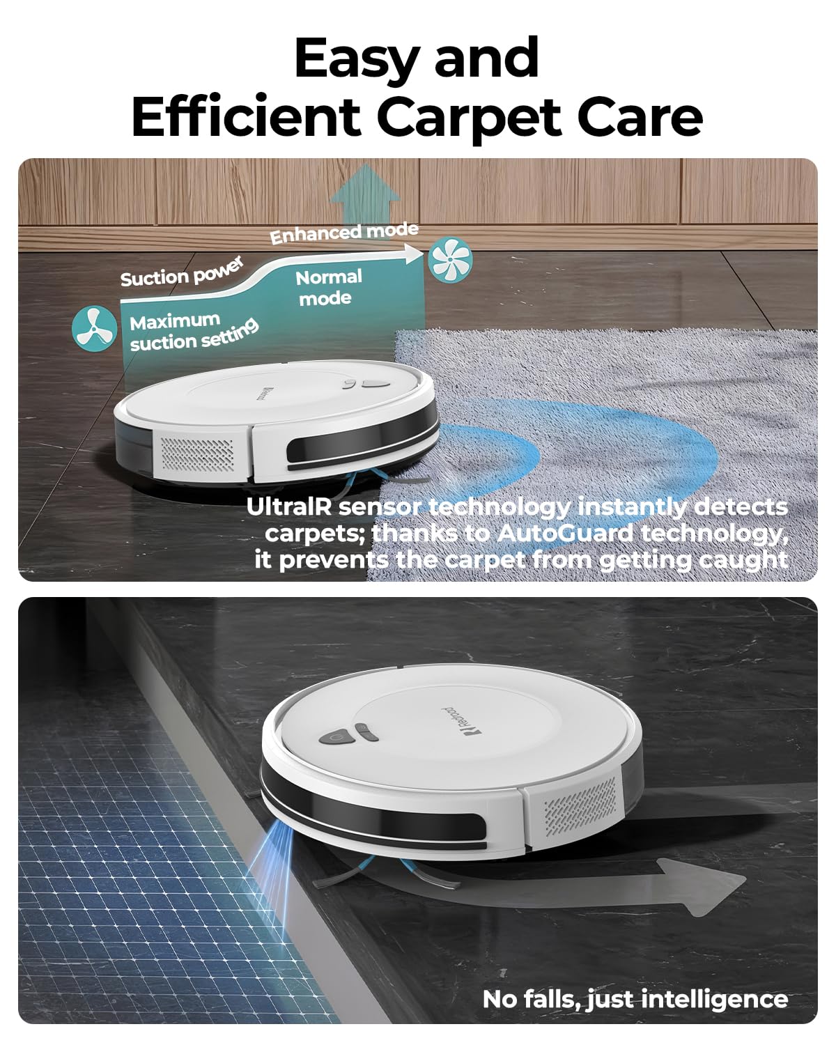 Redroad Robot Vacuums,10KPa Robotic Vacuum Cleaner with Mapping,Lidar Navigation&Obstacle Avoidance,150mins Robot Vacuum with App/Alexa/Remote,Tangle-Free Pet Hair,Self-Charging (White)