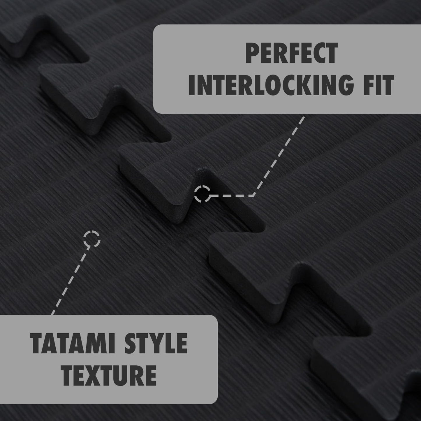 Gold BJJ Home Jiu Jitsu Mats - Extra Thick 1.5" Interlocking Puzzle Mats for Grappling, Wrestling, MMA & Judo Training Room Flooring (Black and Grey, 33 Sq Ft)