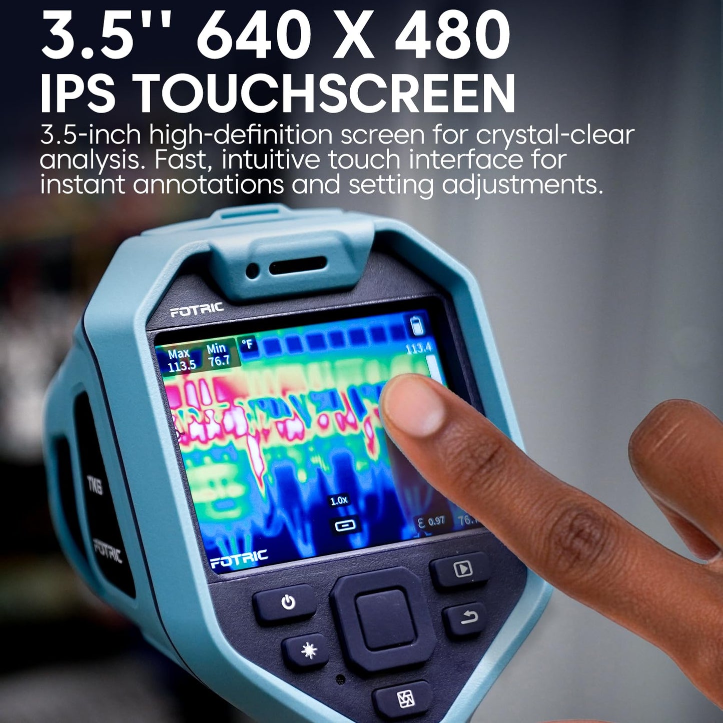FOTRIC TK6 Thermal Imaging Camera, 384 x 288 IR Resolution , 25° *19° FOV, Manual Focus Thermal Imager with 5MP Visual Camera for Building, Electrical Inspections, -4°F to 1022°F, 3.5" Touch Screen