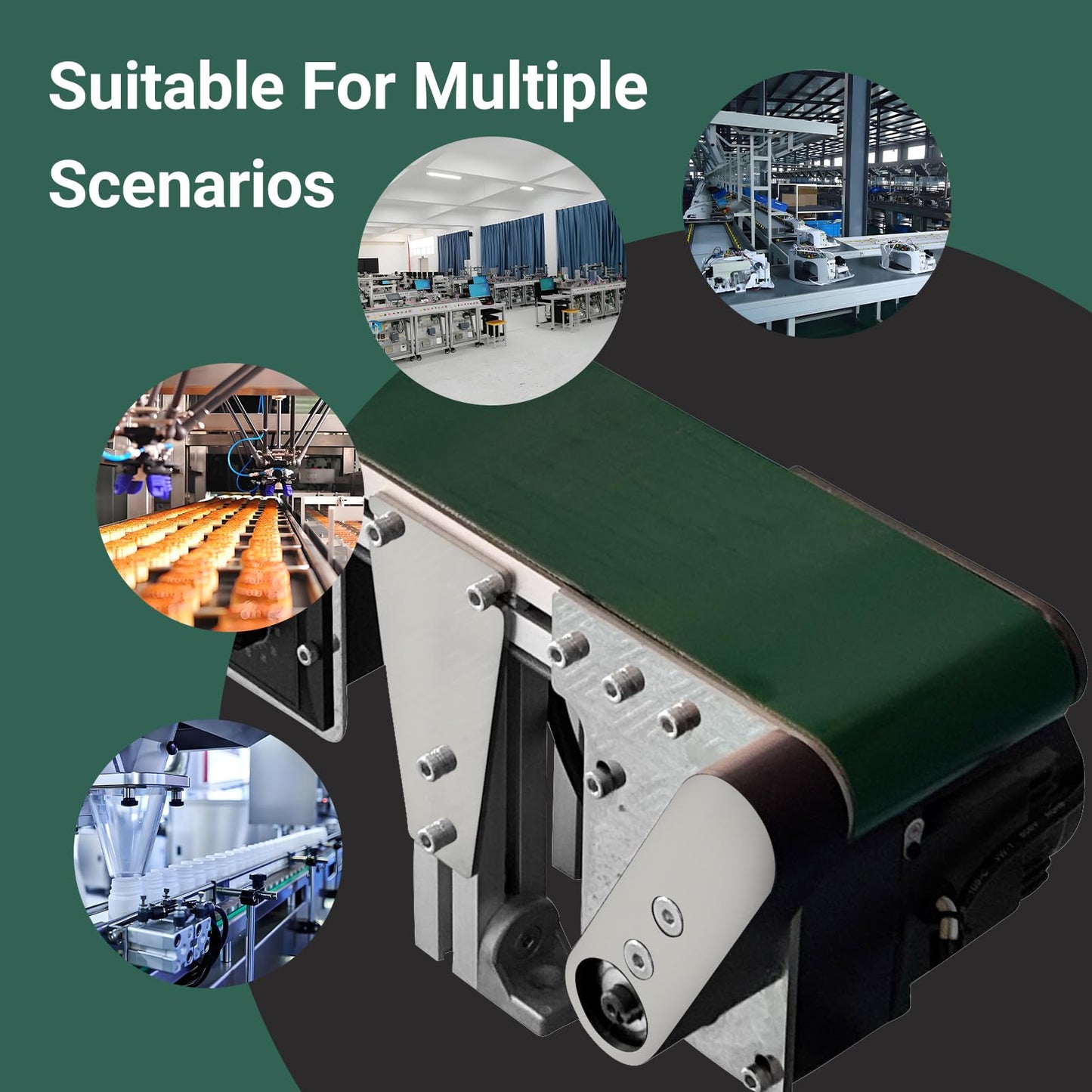 Small Ultra-Thin Frameless Conveyor 39.4″x 5.91″, Narrow Edge Conveyor Belt, PVC Belt can be Used for Stamping and Food conveying, with stepless Speed Regulation and Forward and Backward Switching