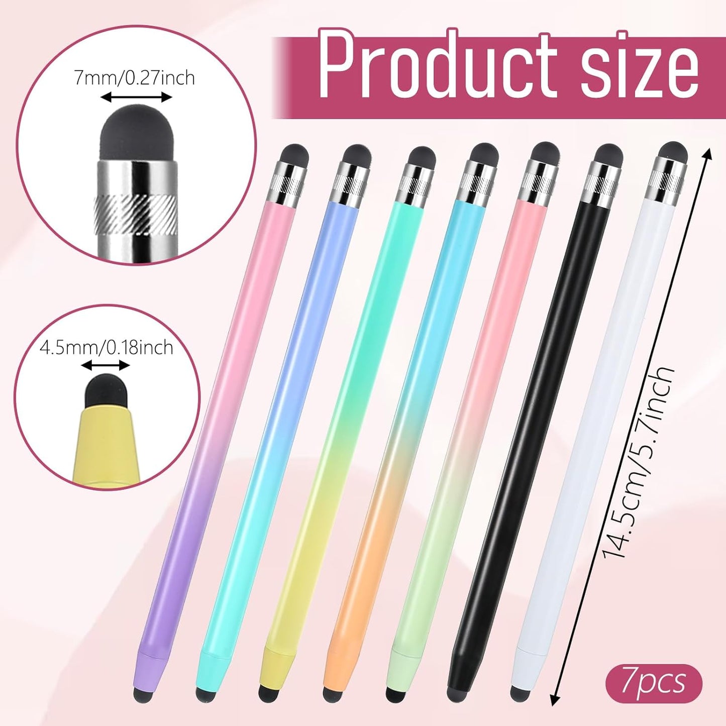 cobee 7 2 1 Pcs Stylus Pens, in Stylus Pen for Touchscreen Universal Tablet Pens High Sensitivity StylusPen with Double