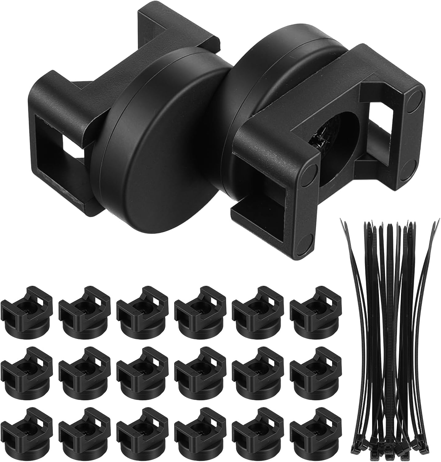 Kegeeei 120Pcs 20 100 Magnetic Zip Tie Mounts Heavy-Duty Magnet Bases & Nylon Cable Ties for Strong, Neat Wire