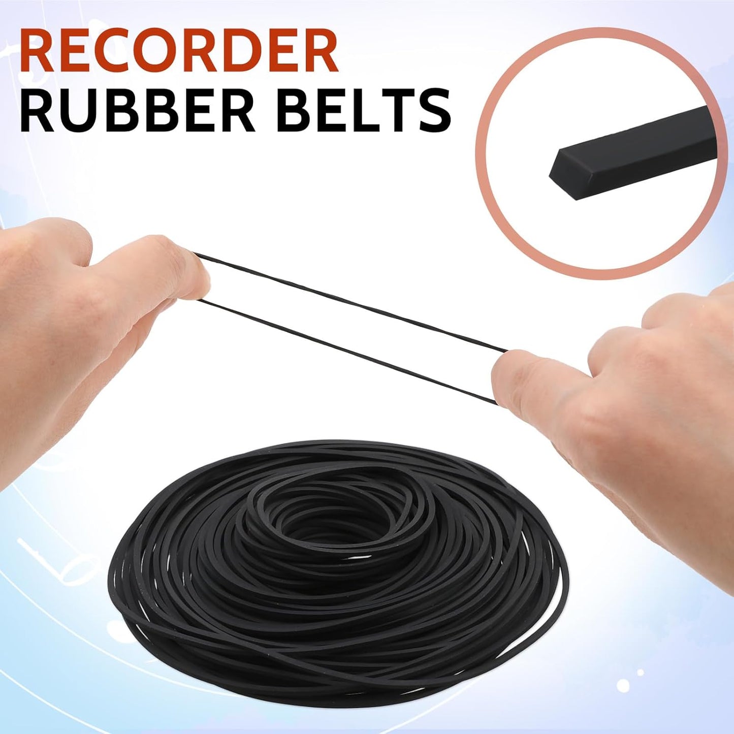 Sliverdew 50 Cassette 40-135 mm Cassette 1mm Pcs Recorder Rubber Belts Recorder Repair Maintenance Tape Machine Rubber