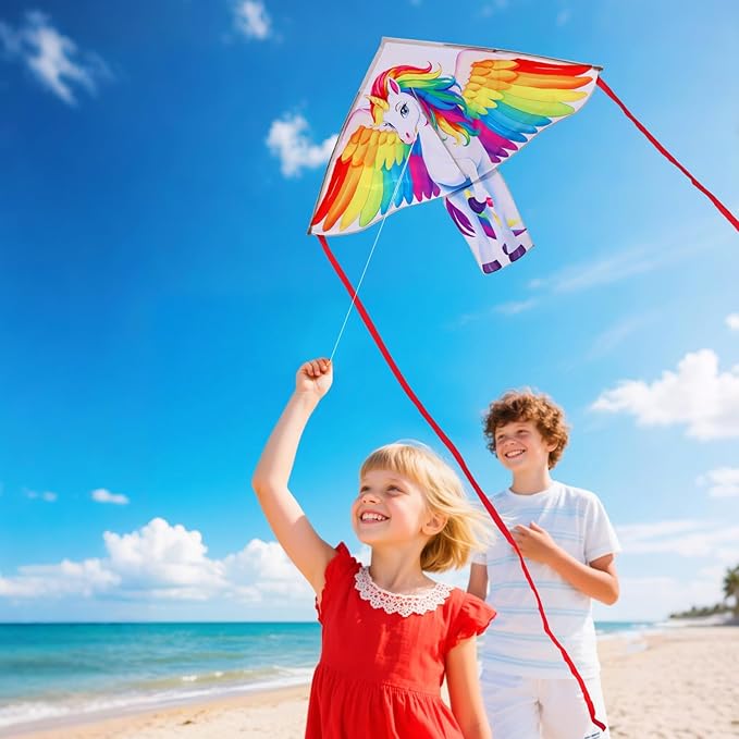 Xida Kites for Kids Ages 4-8, Large Kite for Adults, Easy to Fly Beach Kites with Handle and String,Perfect for Beginners,Beach,and Outdoor Flying Fun