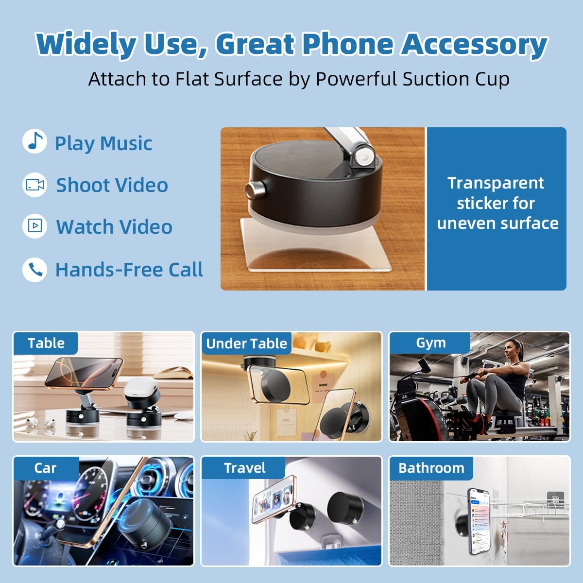 AUKSKY 17 16 15 14 13 12, Vacuum Magnetic Phone Holder, Foldable Car Mount with Windshield Suction Cup & Metal Ring