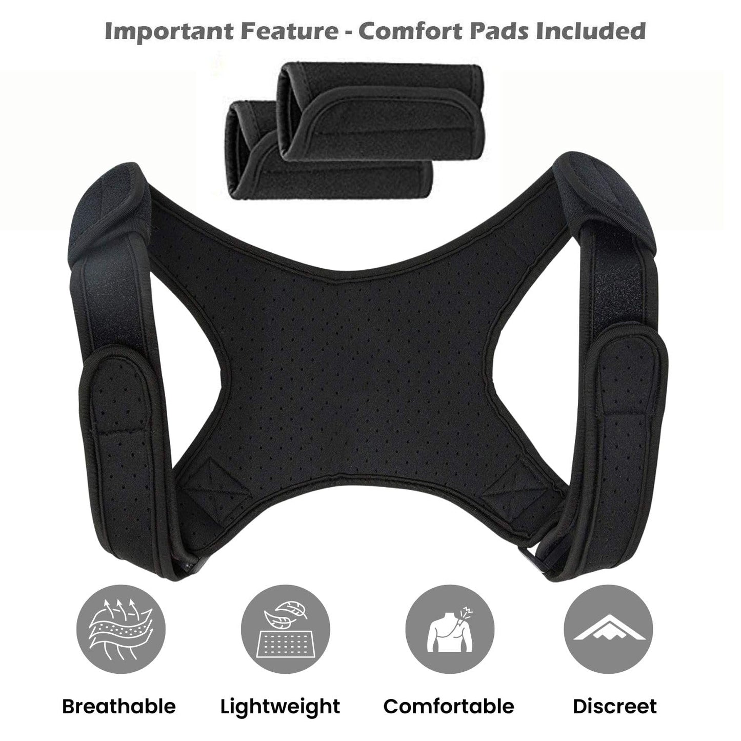 POAGL Adjustable Posture Corrector Brace for Men – Universal Fit Upper Back, Shoulder & Clavicle Support, Helps Improve Posture & Relieve Neck, Shoulder & Back Pain (Patented Design)