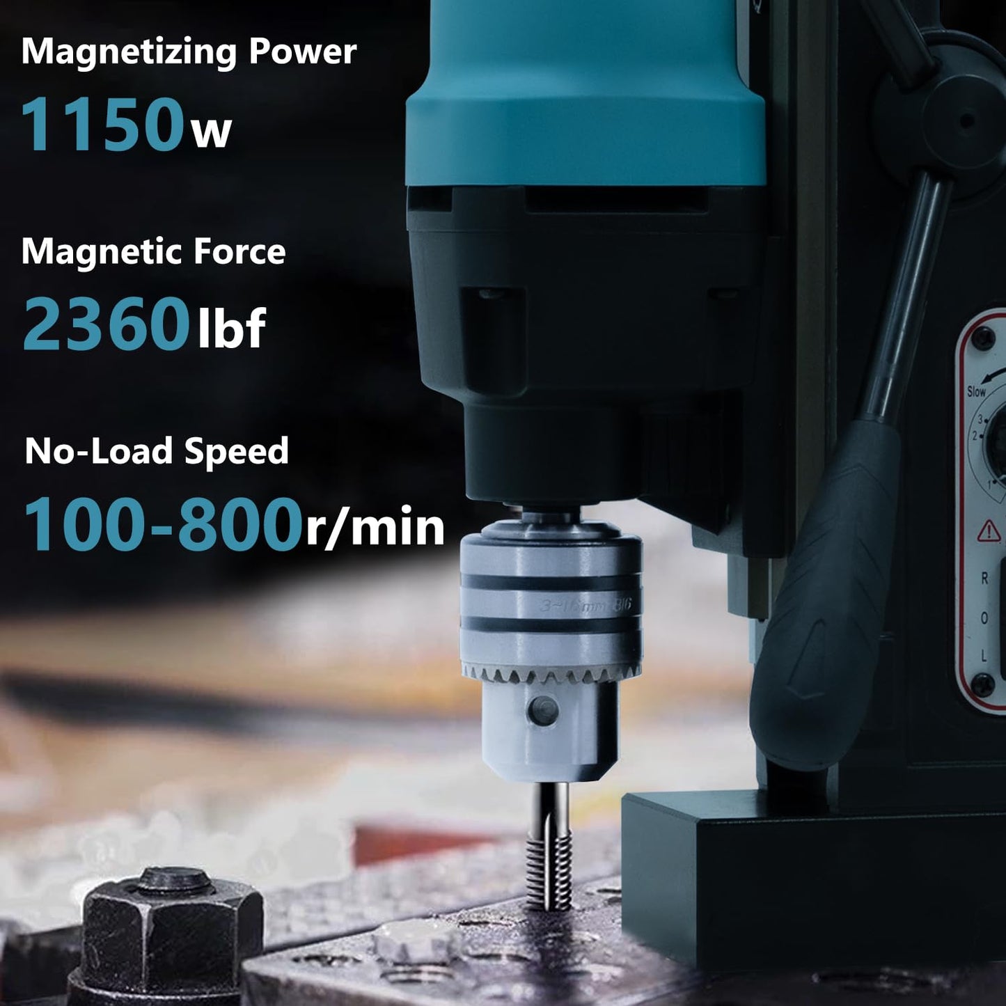 Zinnore Mag Drill Press, 1150W Magnetic Drill Press, 2360lbf /10500N Mag Force, Portable Electric magnet press machine for Metal Surface