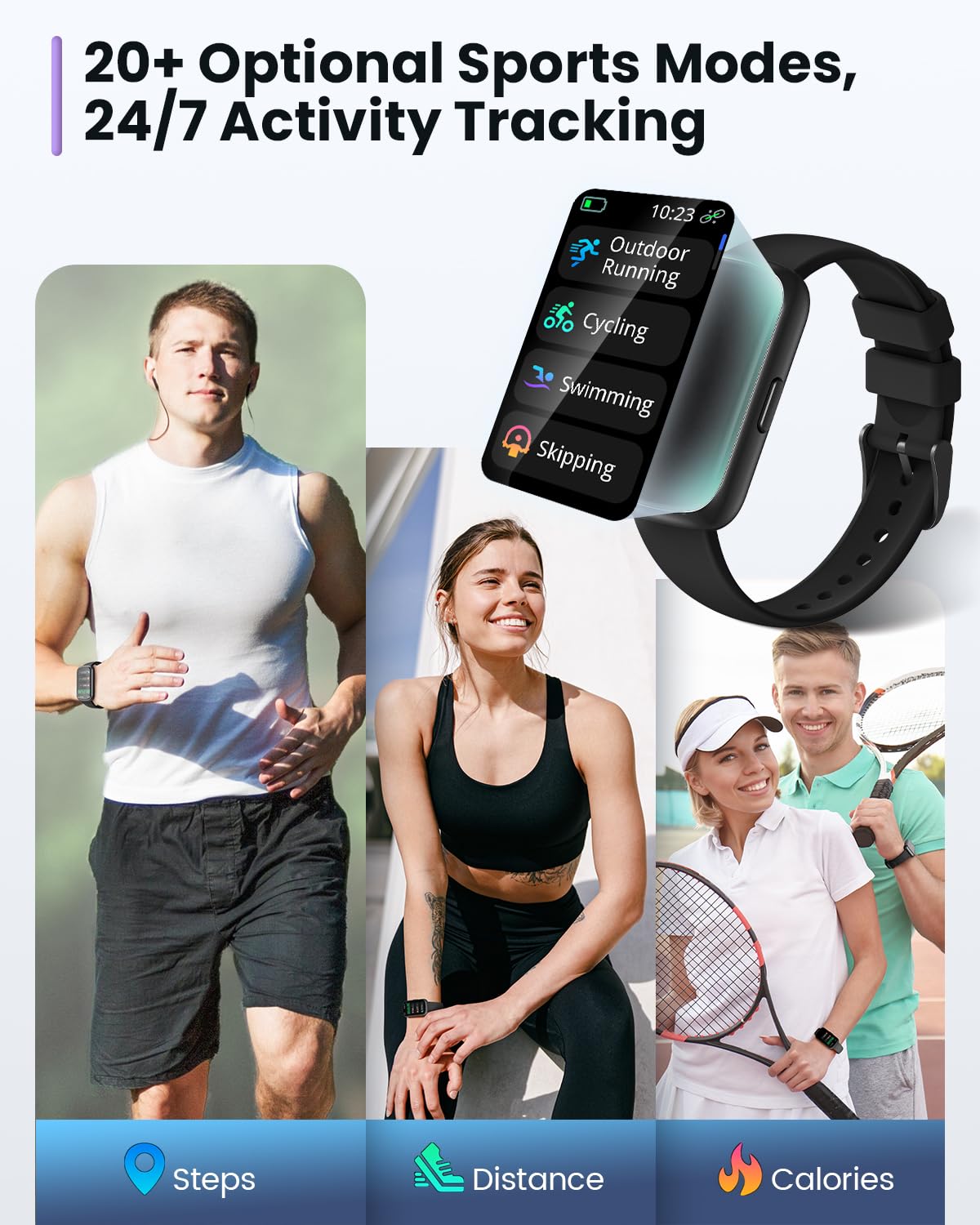 DEKELIFE Fitness Trackers,Smart Watches for Men Women with 24/7 Heart Rate/Sleep Monitor, Fitness Watch with IP68 Waterproof, Health Activity Trackers for Android and iPhone Carbon Black