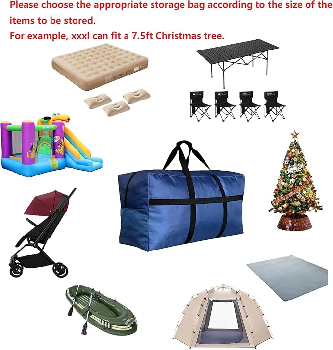 Extra Large Duffle Bag for Travel, Big Foldable Storage Bag - Blue