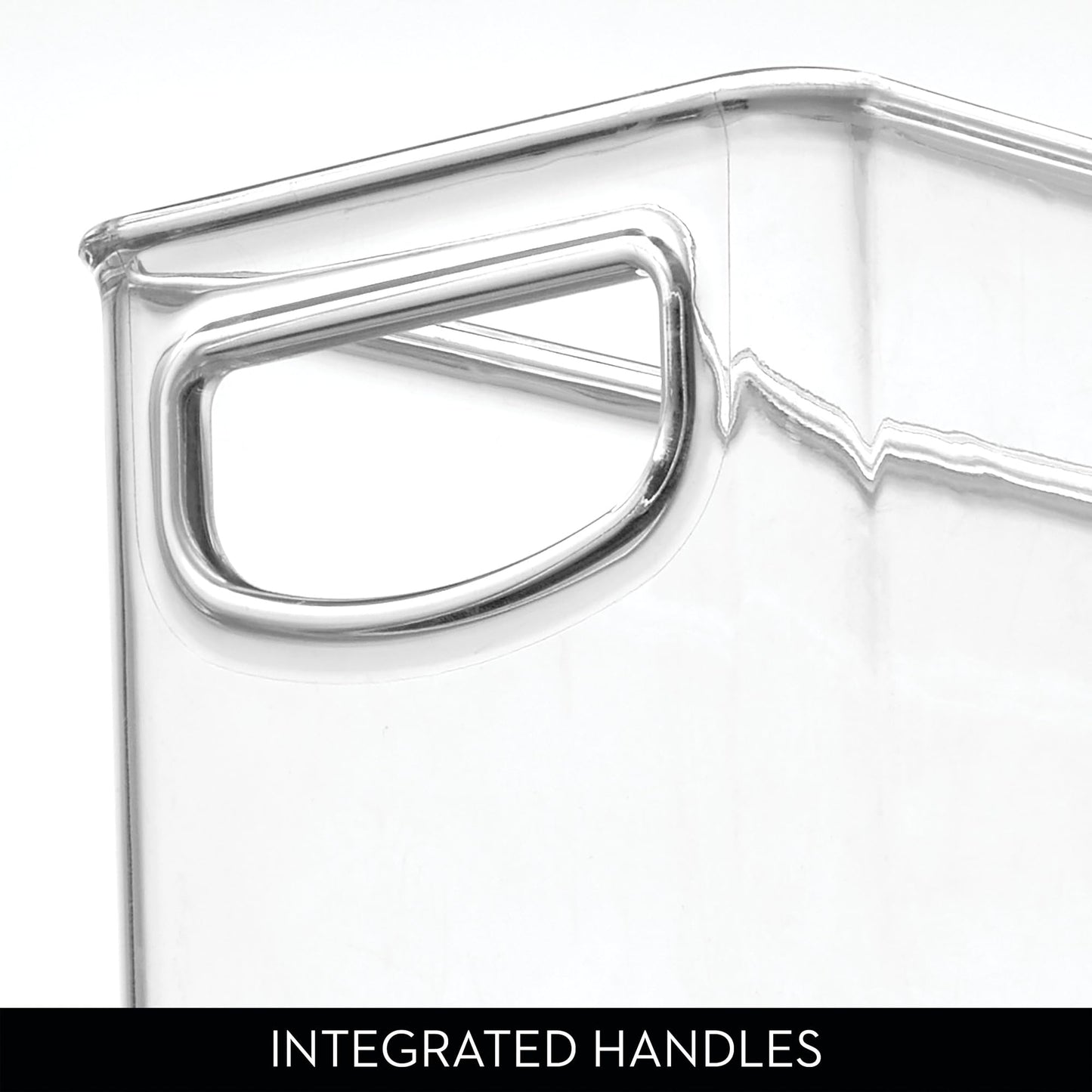 InterDesign iDesign Plastic Stackable Pantry Bin - Storage Bin with Handles for Cabinets or Fridge - Set of 2 - Clear