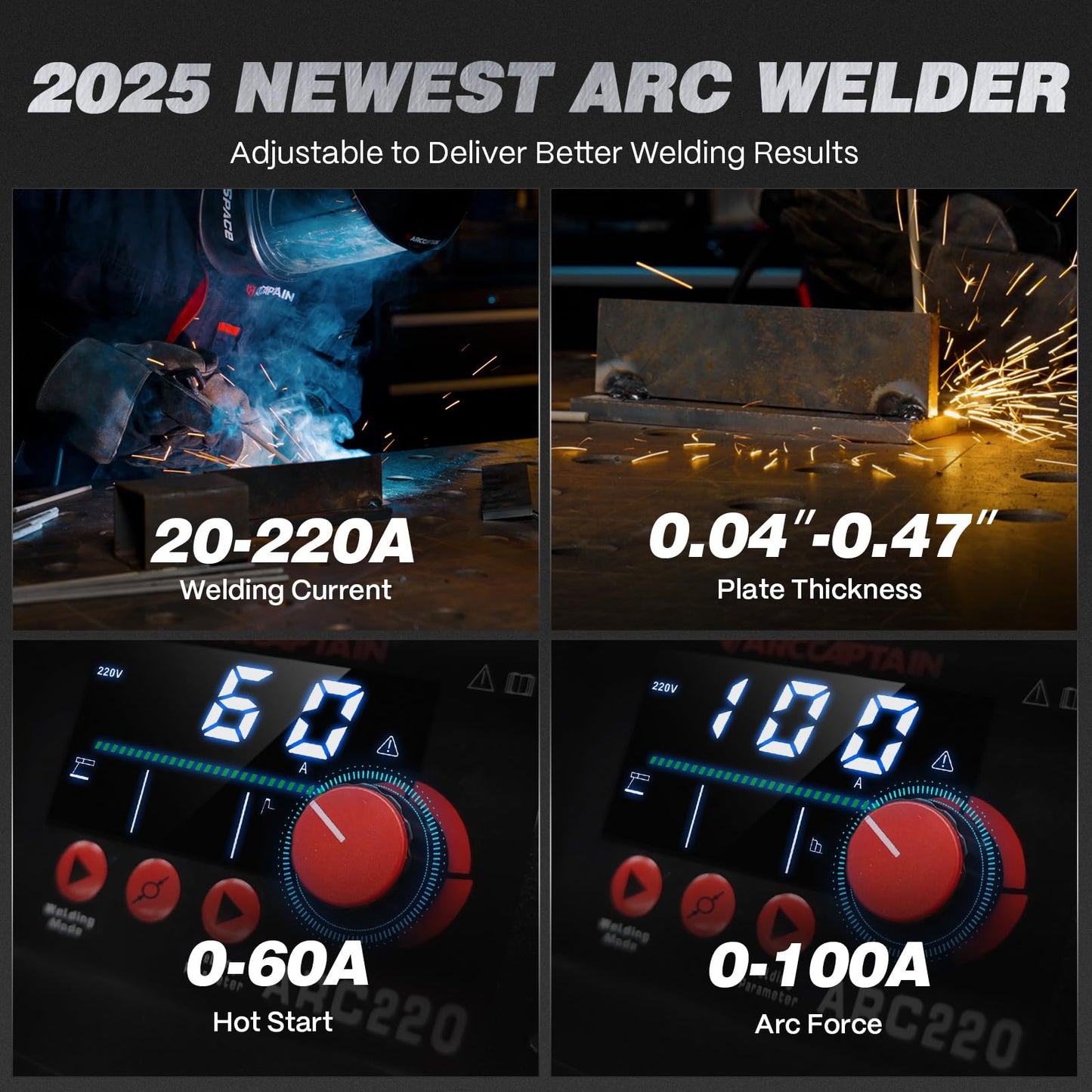 ARCCAPTAIN 220Amp 10PCS Rods Stick Welder & E7018 Welding Rod 3/32'' 5LB