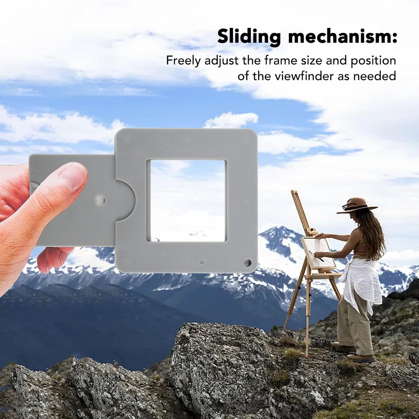 Yosoo Photography Viewfinder, Adjustable View Catcher for Photography Painting with Sliding Mechanism for Architecture