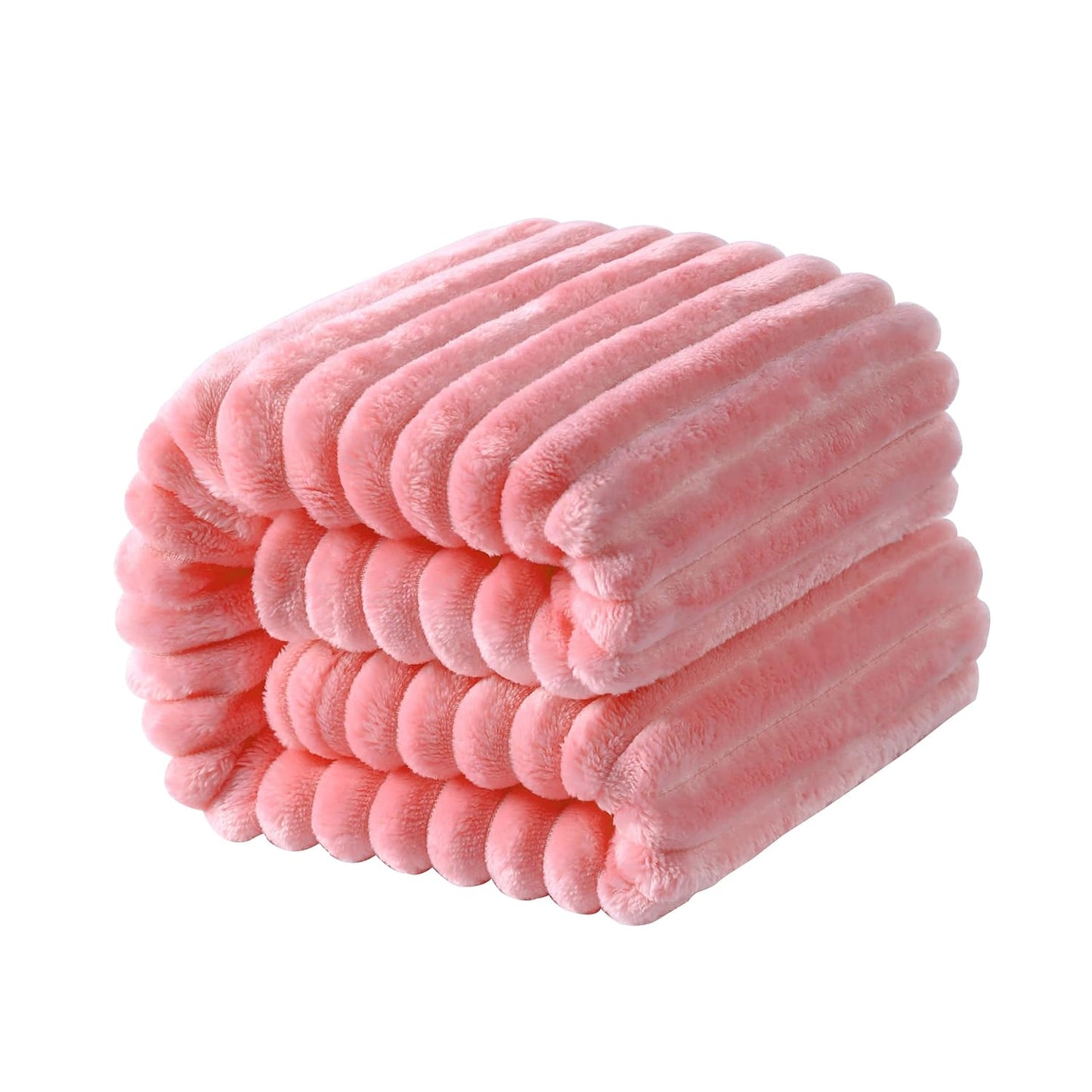 NTBAY Flannel Toddler Blanket - Fluffy, Warm & Lightweight Reversible Stripes | 30x40 Inches, Pink