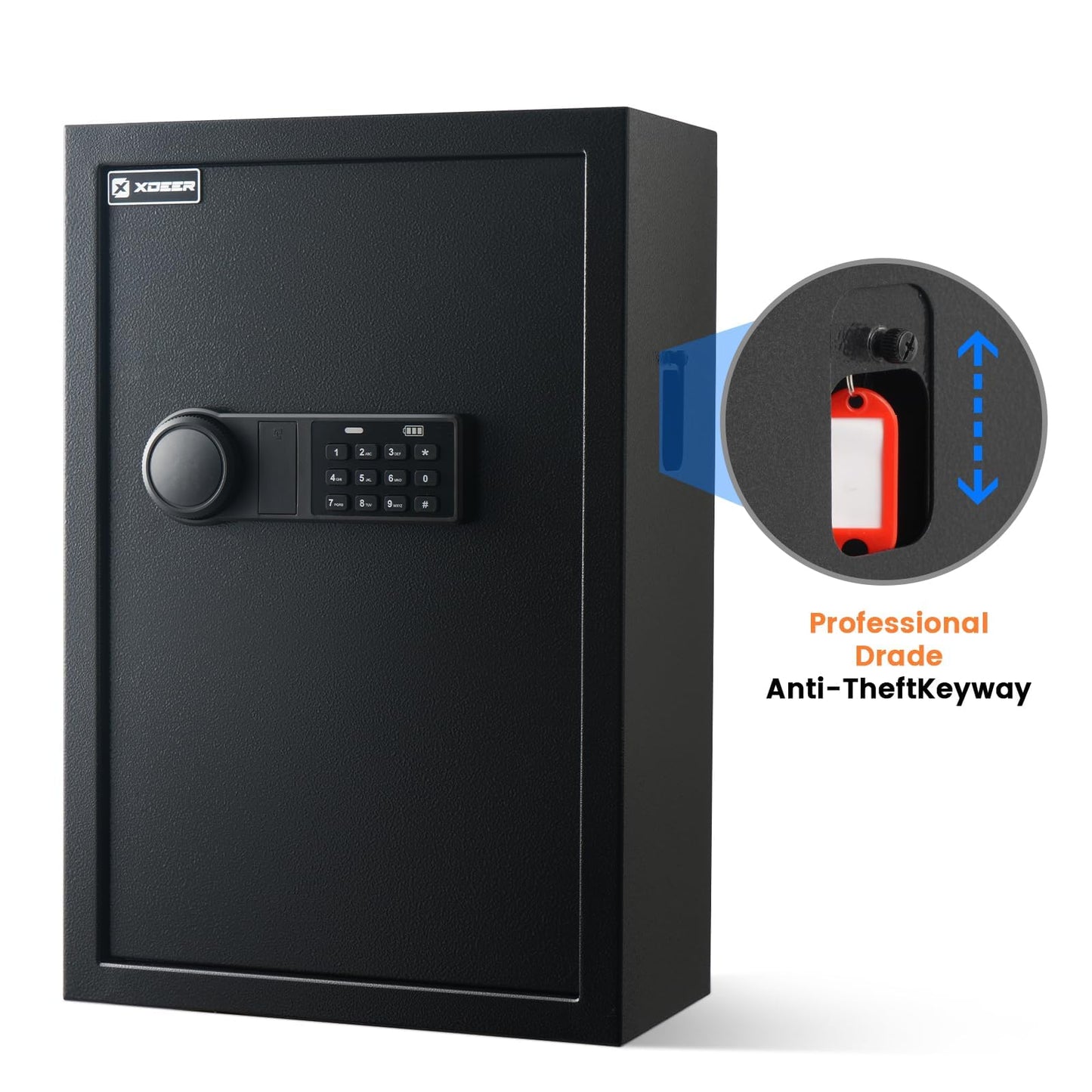 XDeer 212-Key Safe Wall Mount with Advanced Anti-Theft & LED Light, Key Cabinet with Combo & Key Lock for Hotels, Offices & Car Dealerships 1PCS