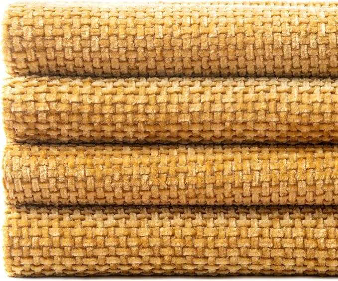 MIULEE Pack of 4 Couch Throw Pillow Covers 20x20 Inch Gold Soft Decorative Chenille Pillow Covers Farmhouse Accent Cushion Covers for Boho Spring Home Decor Sofa Bedroom Living Room
