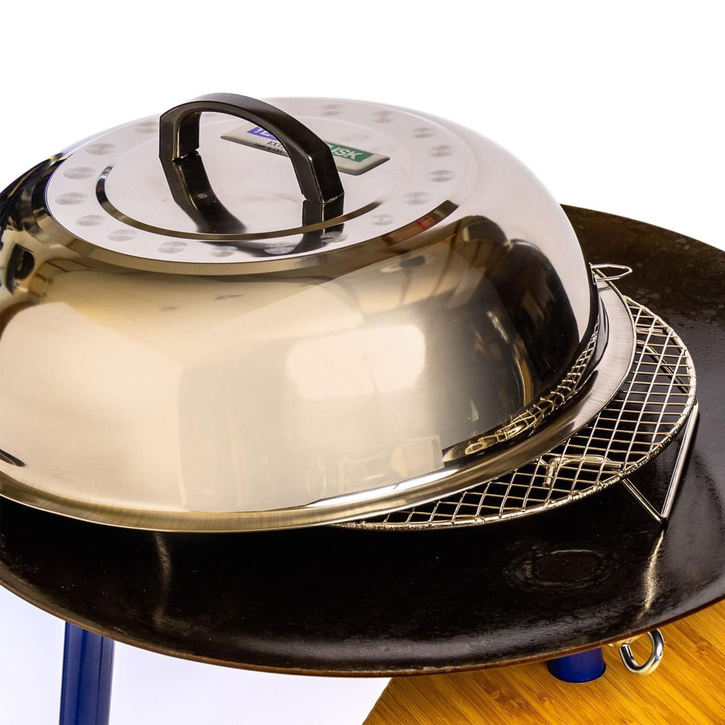 TEMBOTUSK Skottle Grill Accessory Kit, 3 Piece, Lid, Steam Tray, Wind Guard