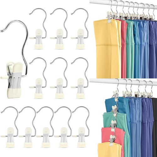 HOUSE DAY Black Velvet Hangers - 60 Pack with 20 Leggings Organizer Clips | Premium Quality