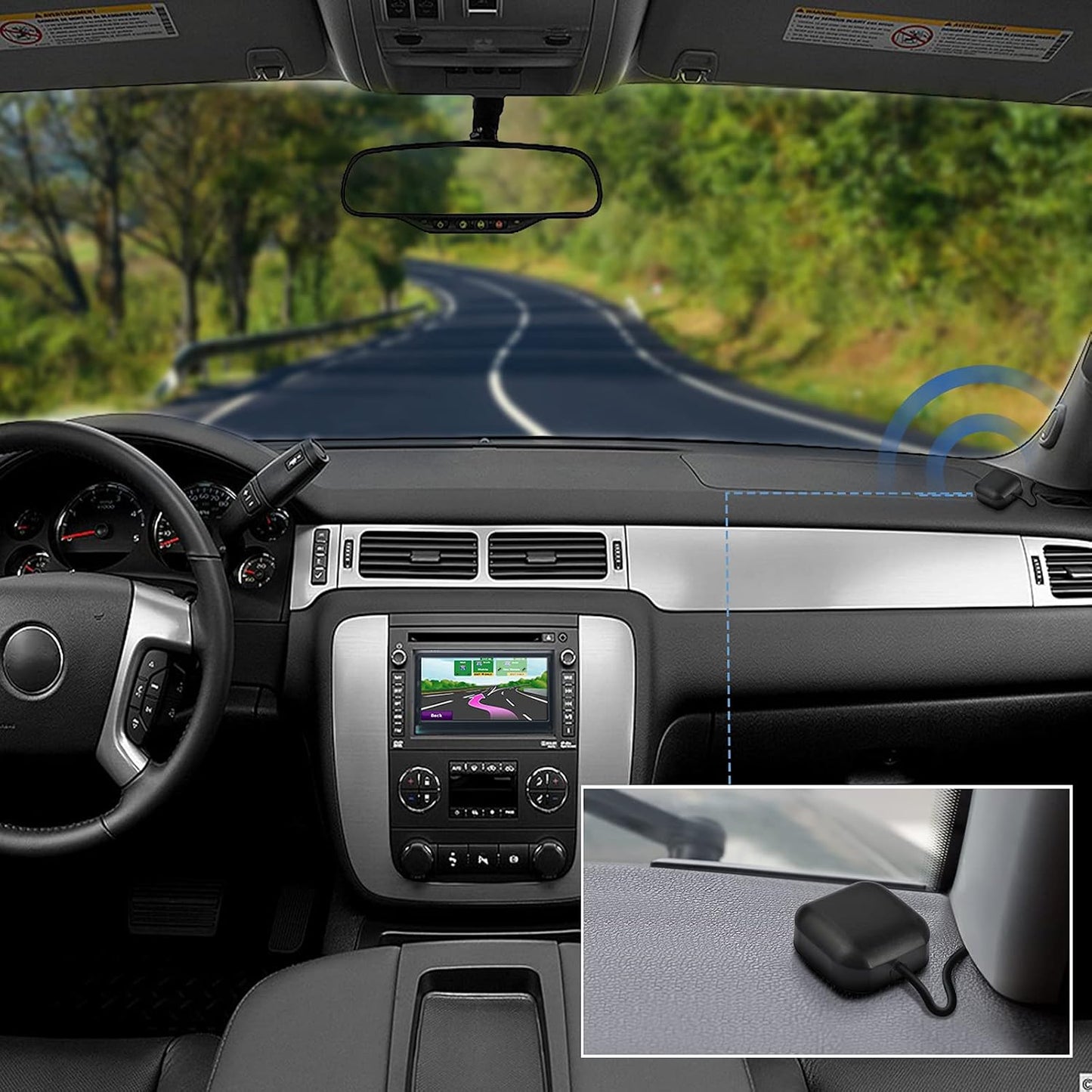 BINGFU Vehicle Waterproof Active GPS Navigation Antenna with SMA Male Connector for Car Stereo Head Unit GPS Navigation
