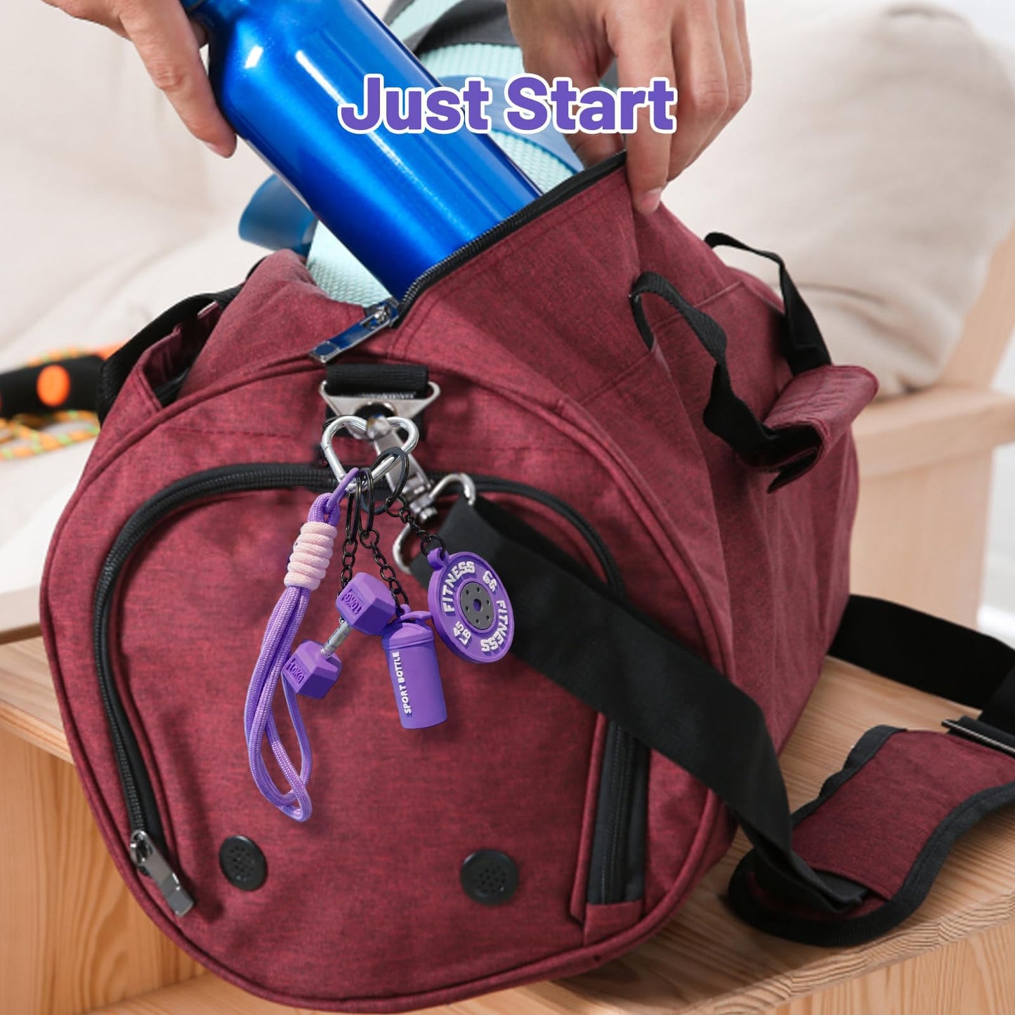 CZFSWT Gym Keychain Set, Fitness Keychain, Gym Accessories for Women Suitable for Fitness Enthusiasts and Organizing Keys