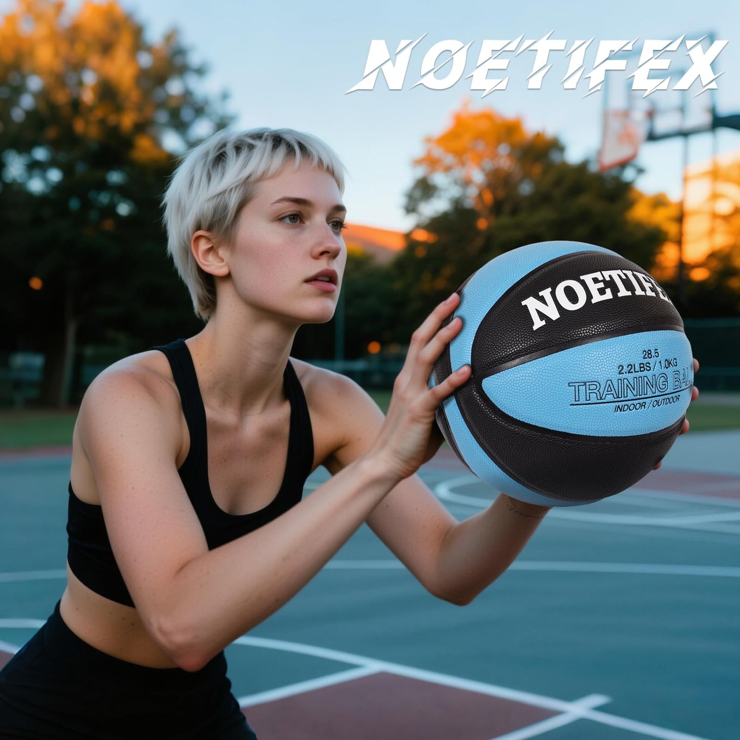 Noetifex Weighted Heavy Basketball 3LBS/2.2LBS 29.5"/28.8" Training Equipment for Indoor & Outdoor – Improve Dribbling, Passing, Handling & Rebounding Skills Weighted Training Basketball (Deflated)