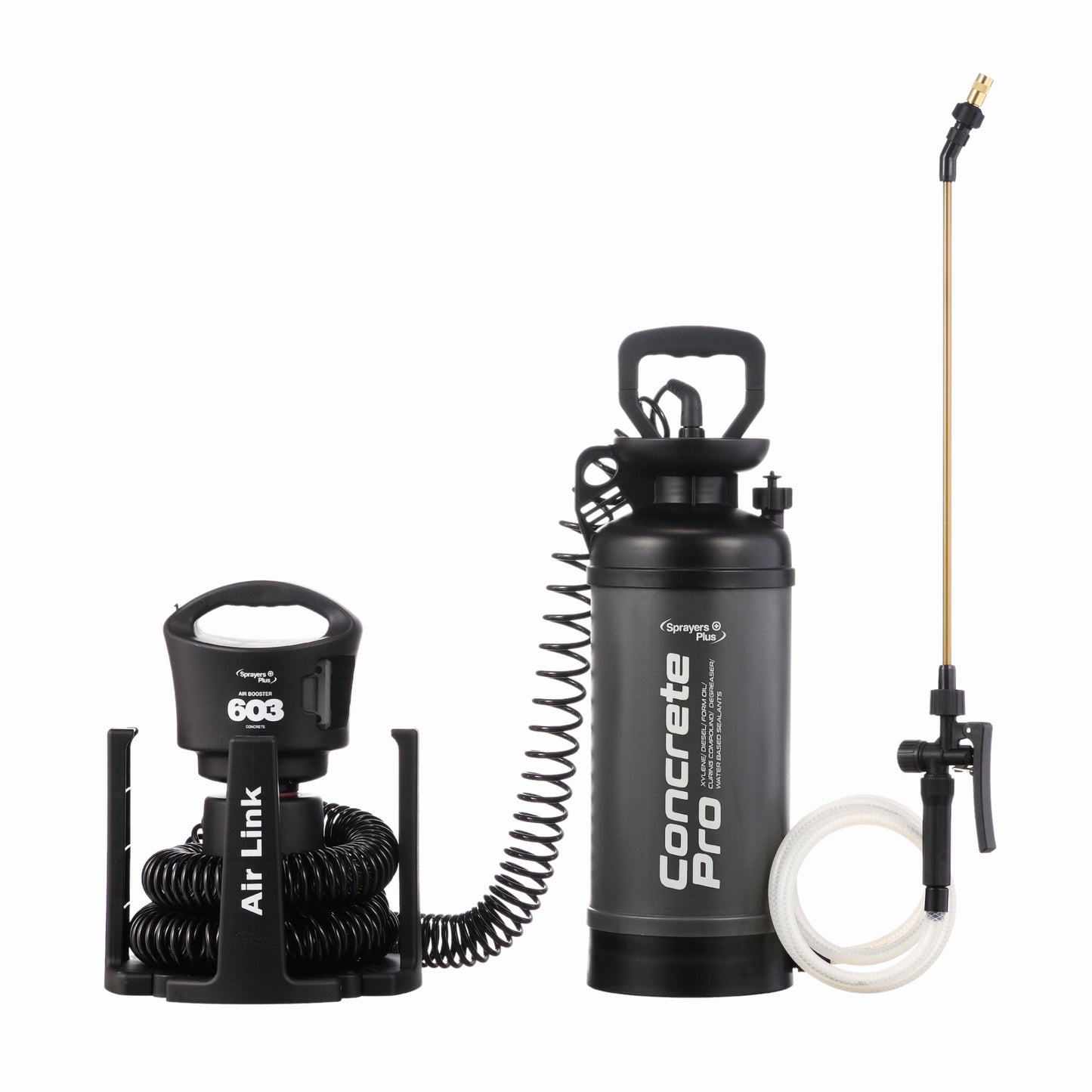 Sprayers Plus 603 Air Booster Concrete Sprayer, Battery Powered Construction Sprayer, Adjustable Pressure, Industrial-Grade Durability,Concrete Applications, Form Oils, Blench,2 Gallon